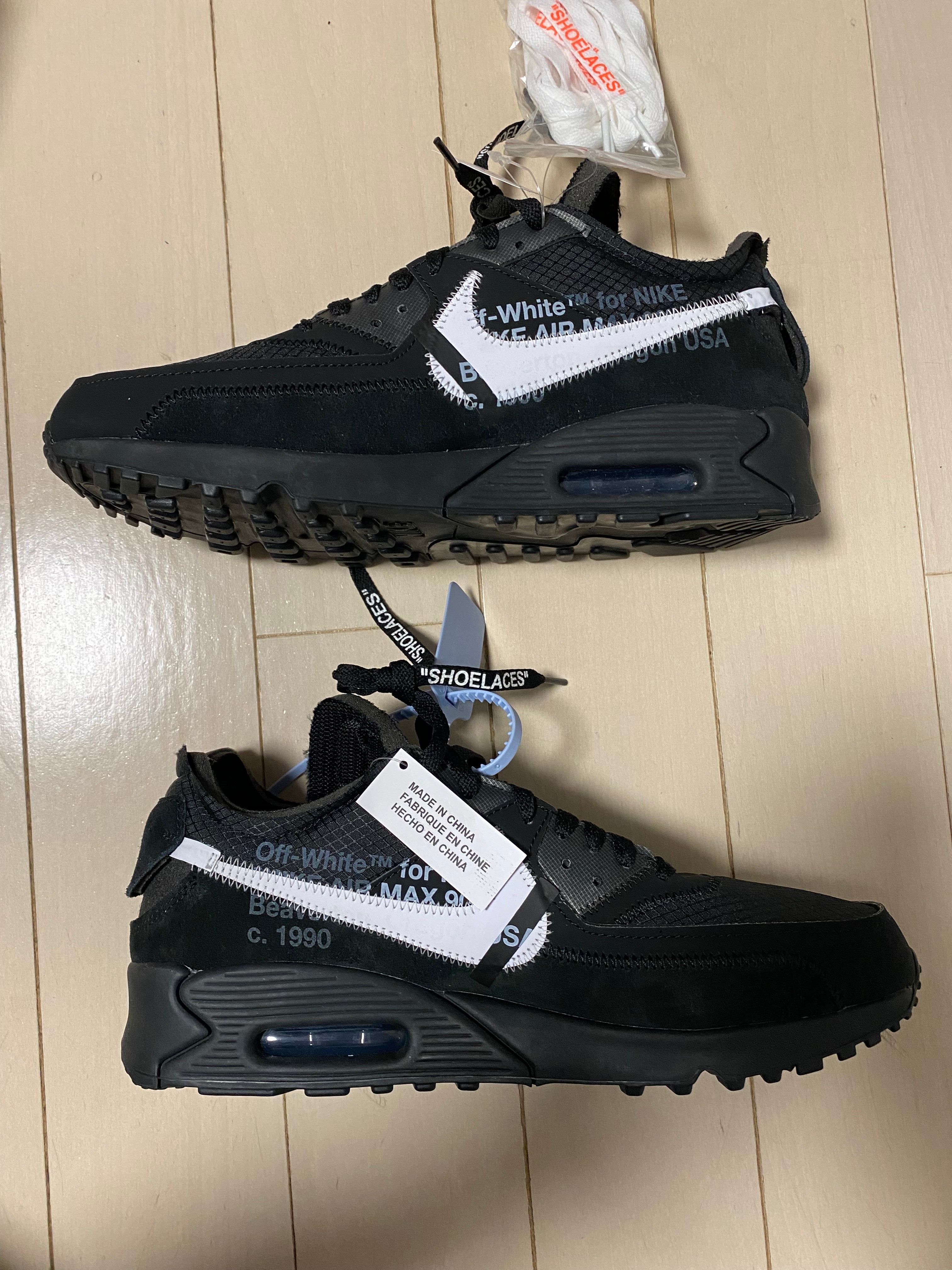 Off-White × Nike Air Max 90 "Black/Black-Cone-White"
