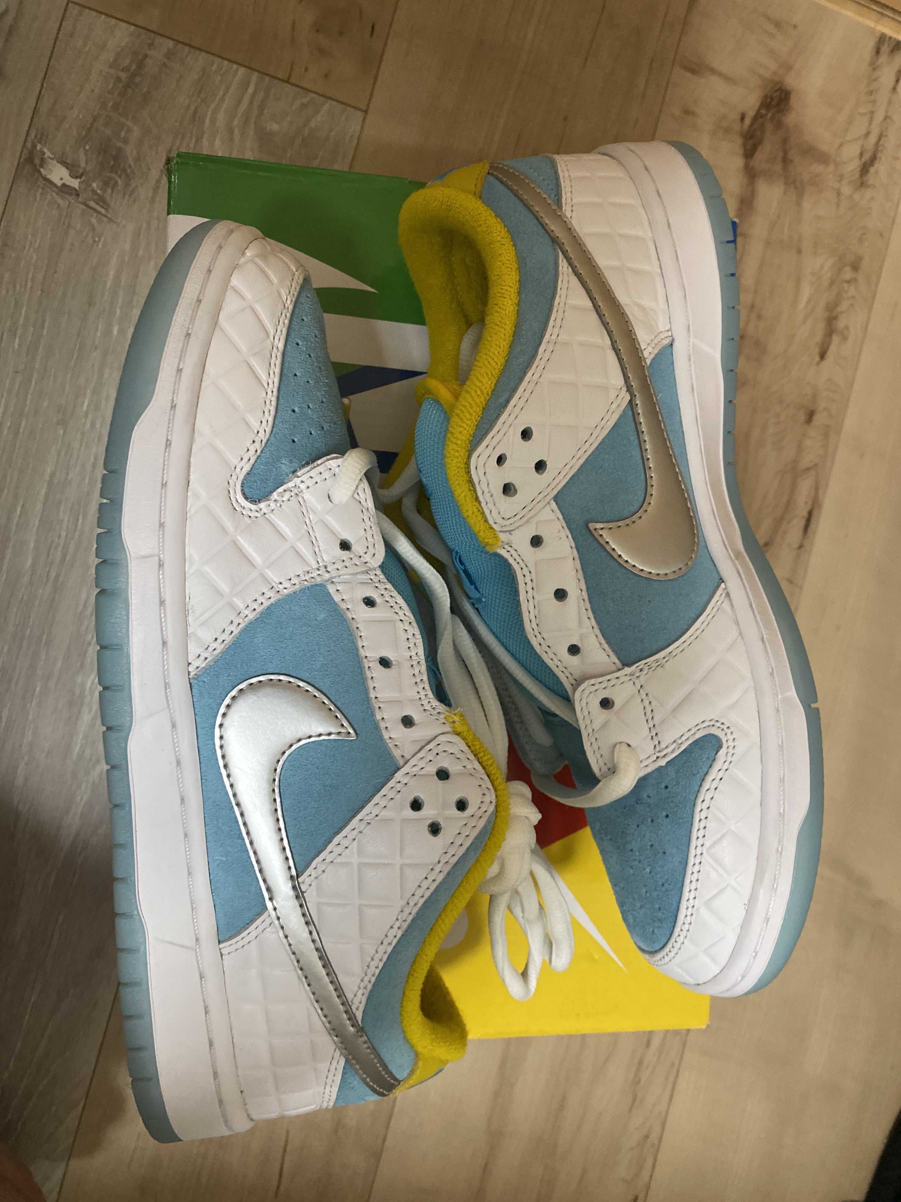 FTC × Nike SB Dunk Low "White/Blue"