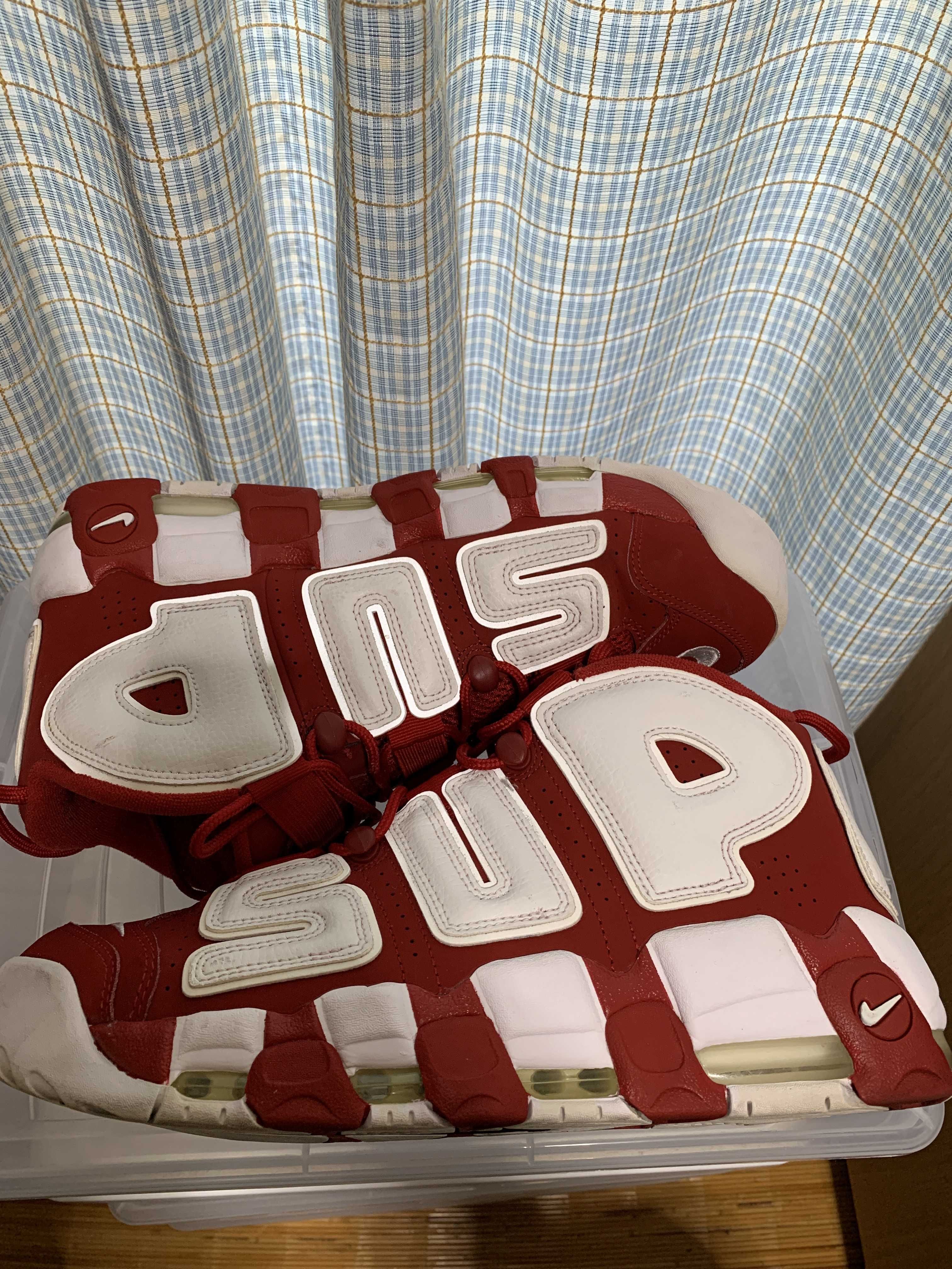 Supreme × Nike Air More Uptempo "White/Red"