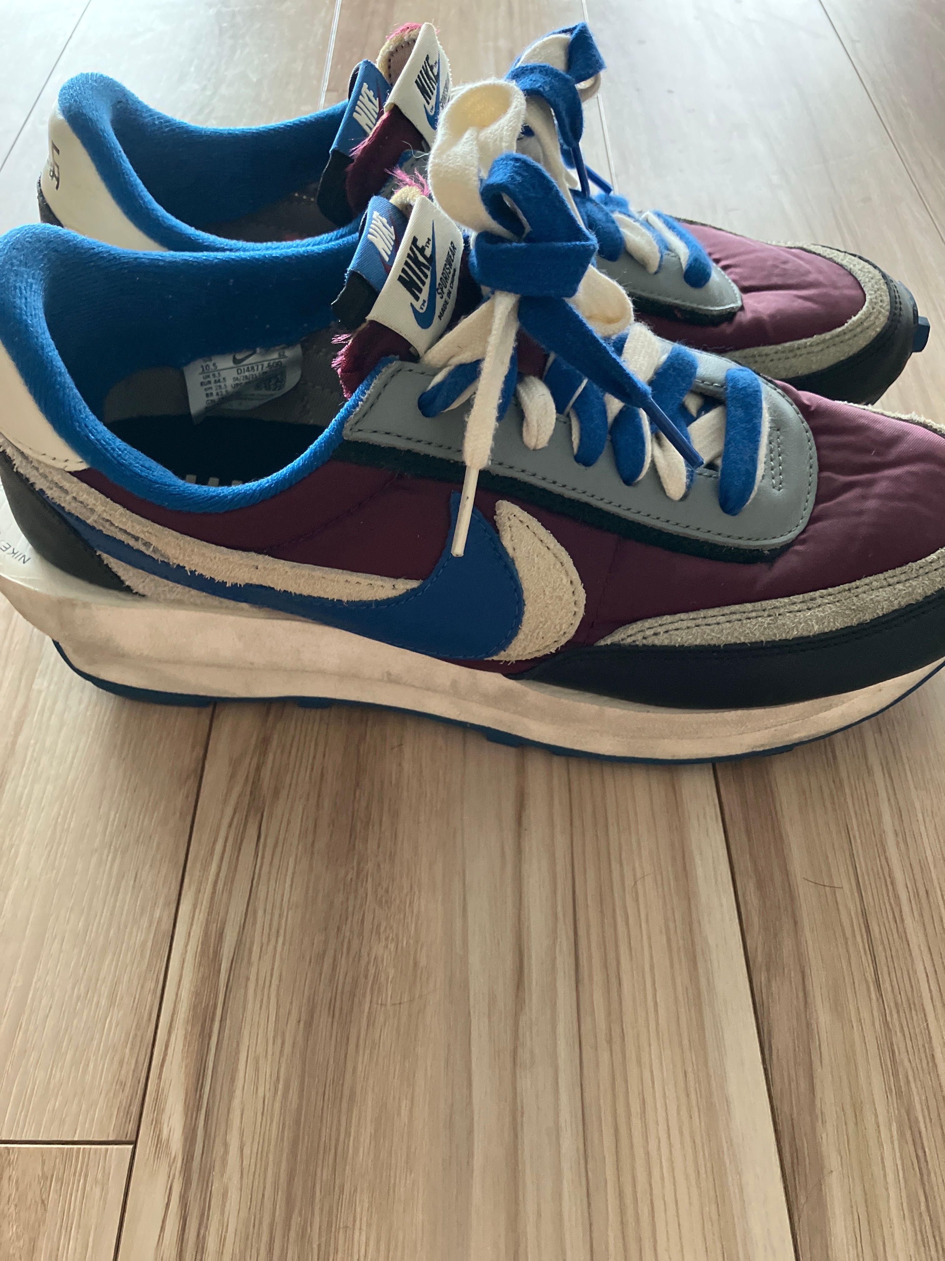 UNDERCOVER × sacai × Nike LD Waffle "Night Maroon/Pale Ivory-Ground Grey-Team Royal"