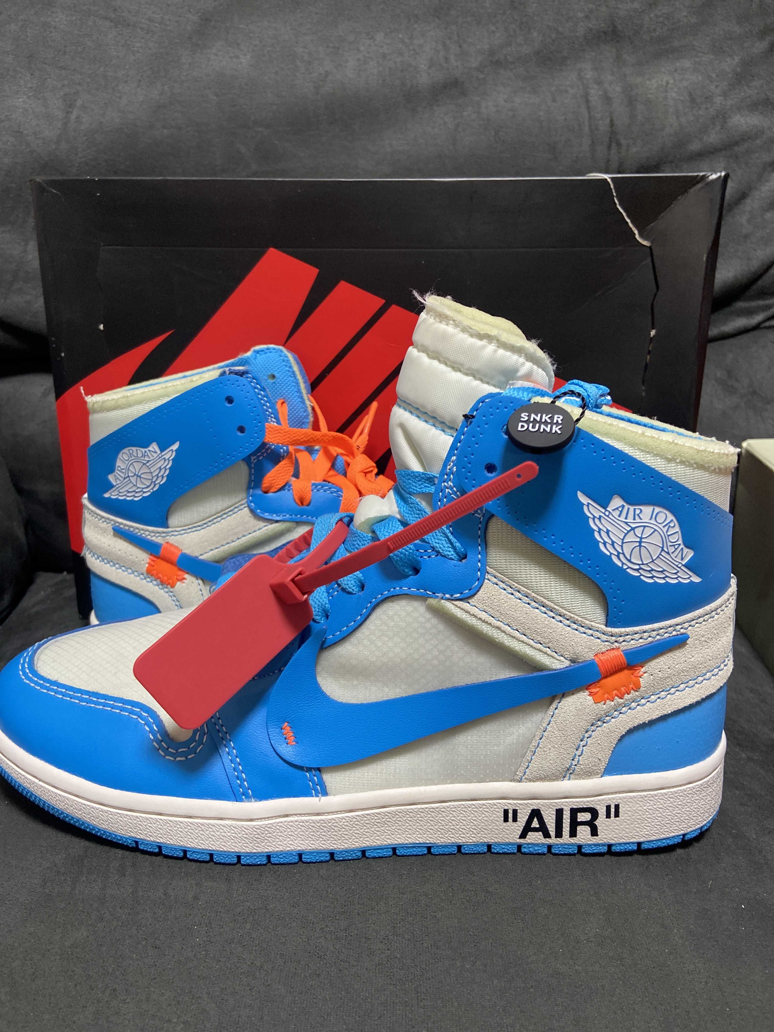 Off-White × Nike Air Jordan 1 High UNC "White/Dark Powder Blue"