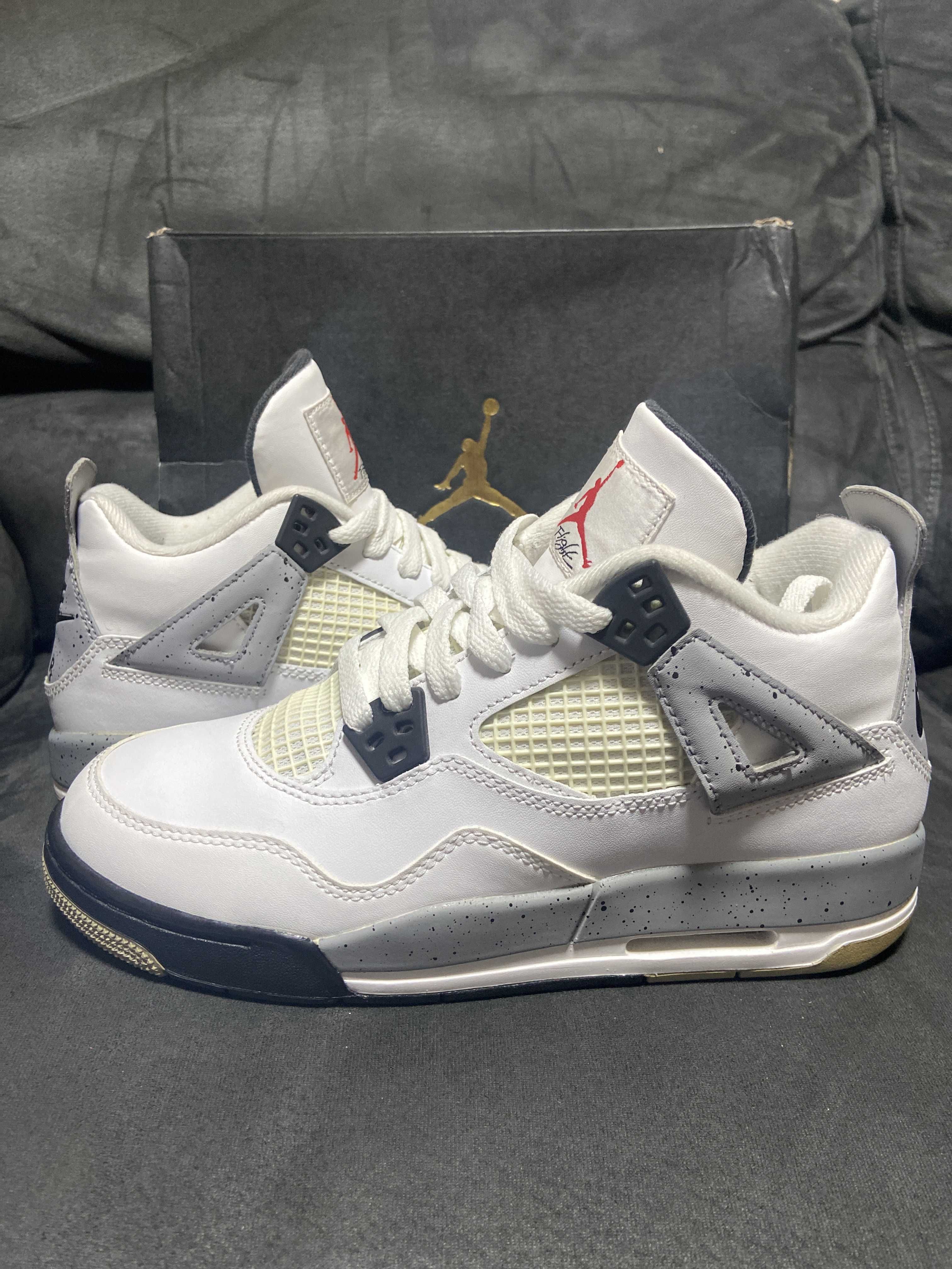 Nike GS Air Jordan 4 Retro OG BG "White/Fire Red/Black/Tech Grey" (2016)