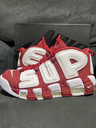 Supreme × Nike Air More Uptempo "White/Red"