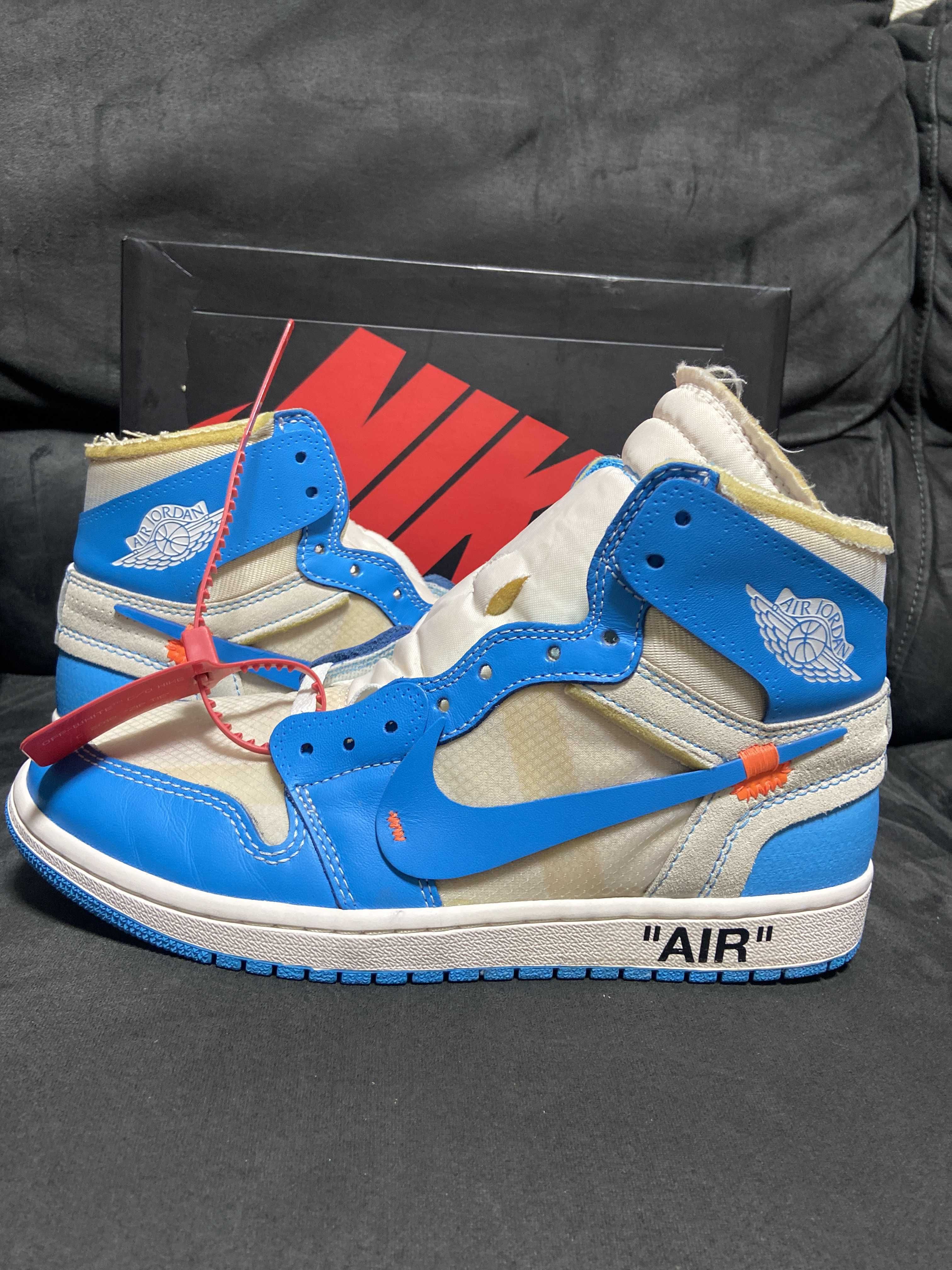 Off-White × Nike Air Jordan 1 High UNC "White/Dark Powder Blue"