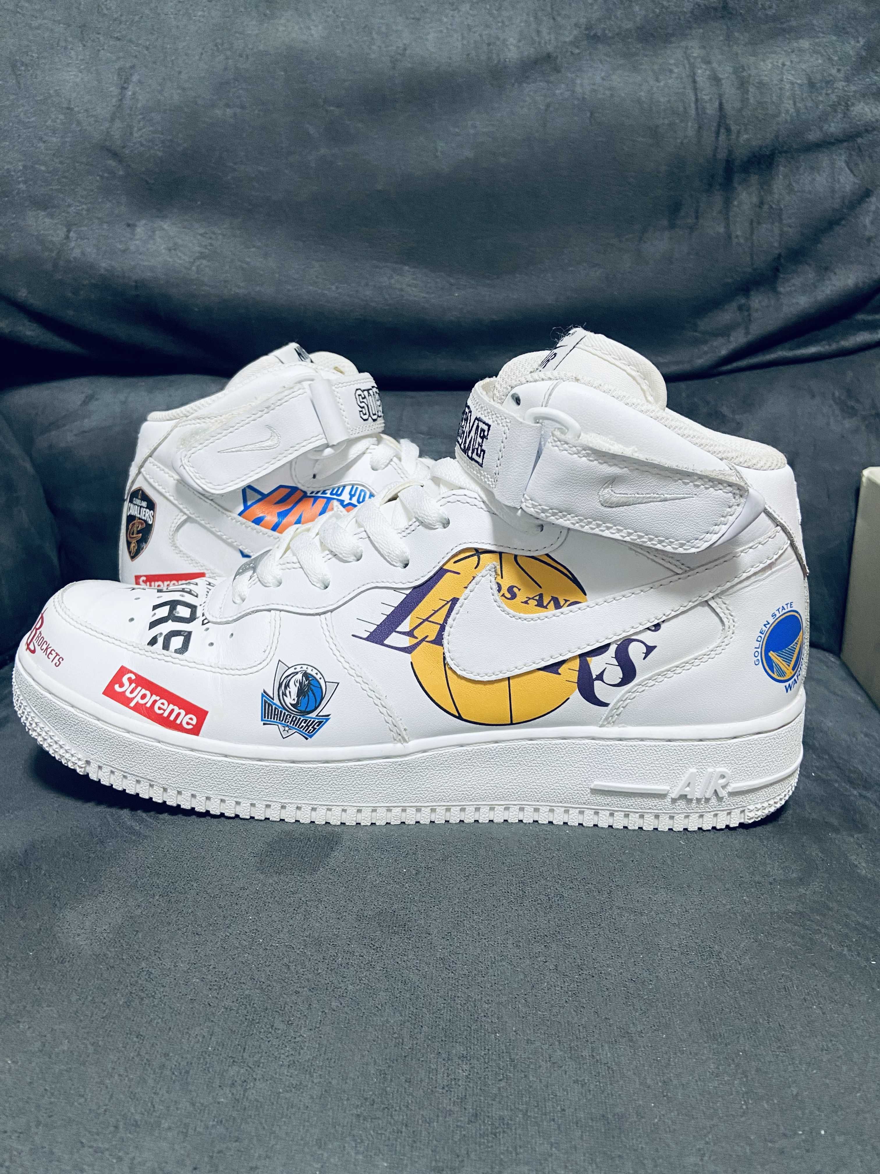 Supreme × NBA × Nike Air Force 1 Mid '07 "White"