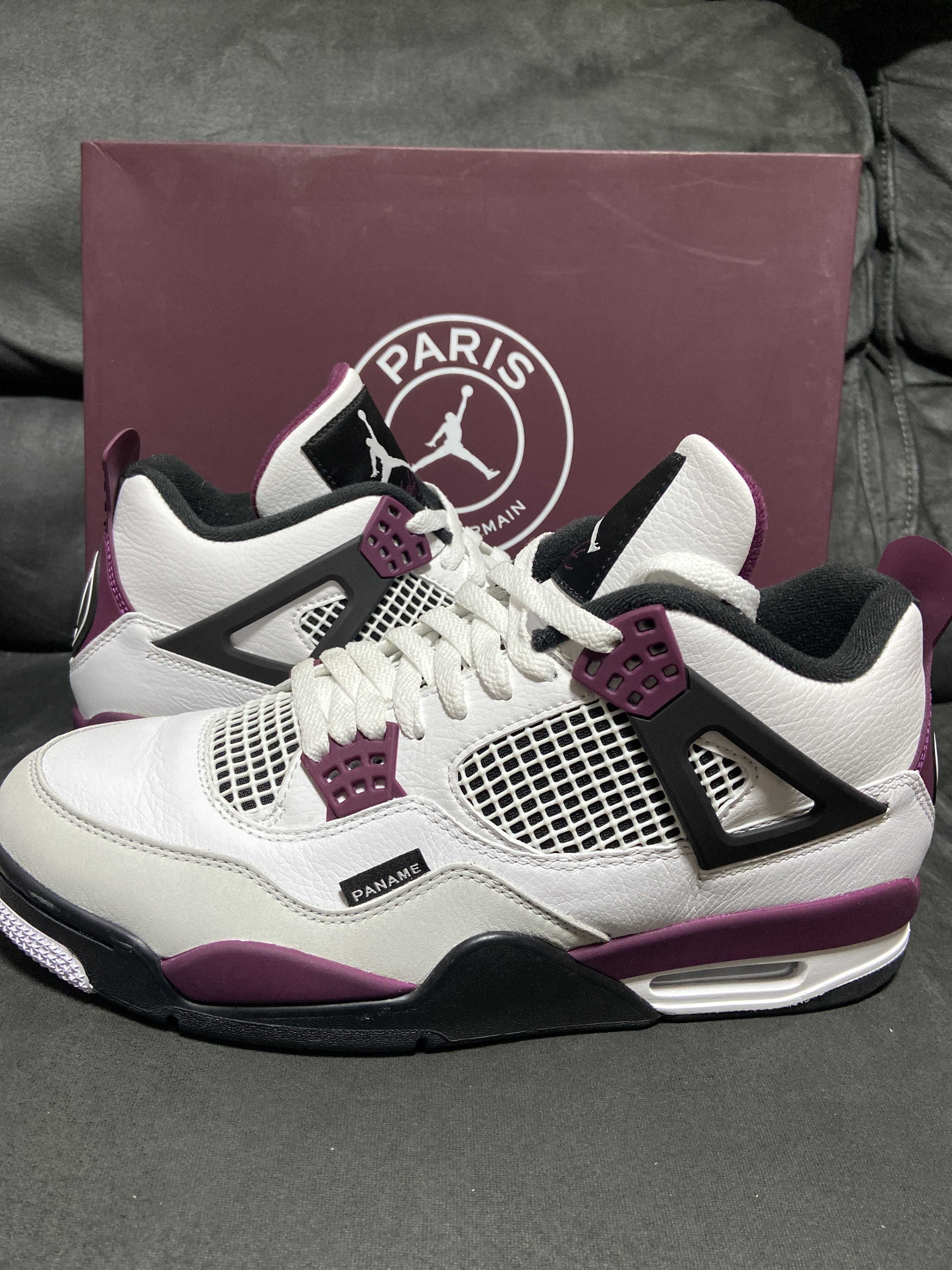 Paris Saint Germain ×Nike Air Jordan 4 Retro "White/Bordeaux/Neutral Gray"