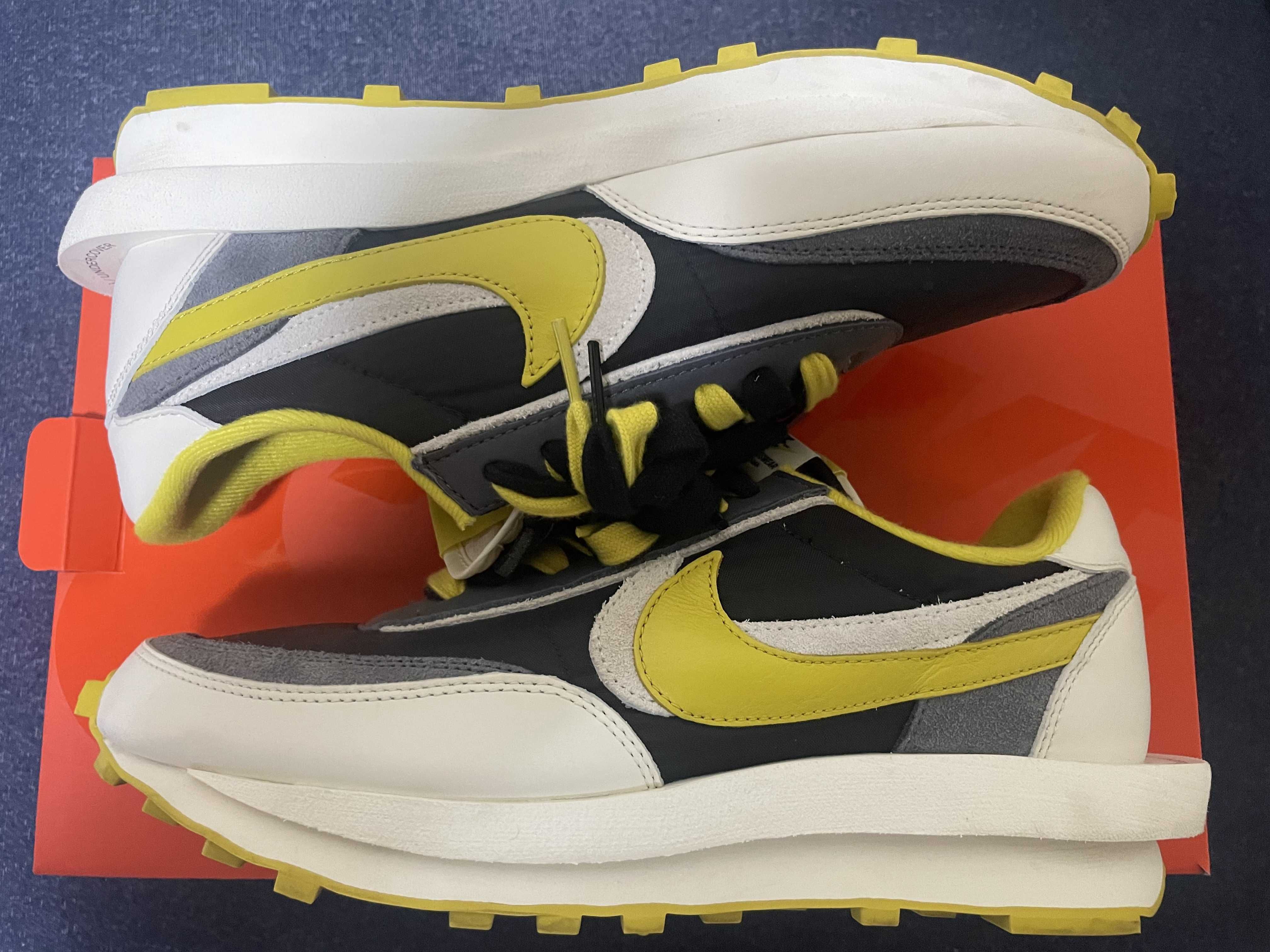 UNDERCOVER × sacai × Nike LD Waffle "Black/Sail-Dark Grey-Bright Citron"