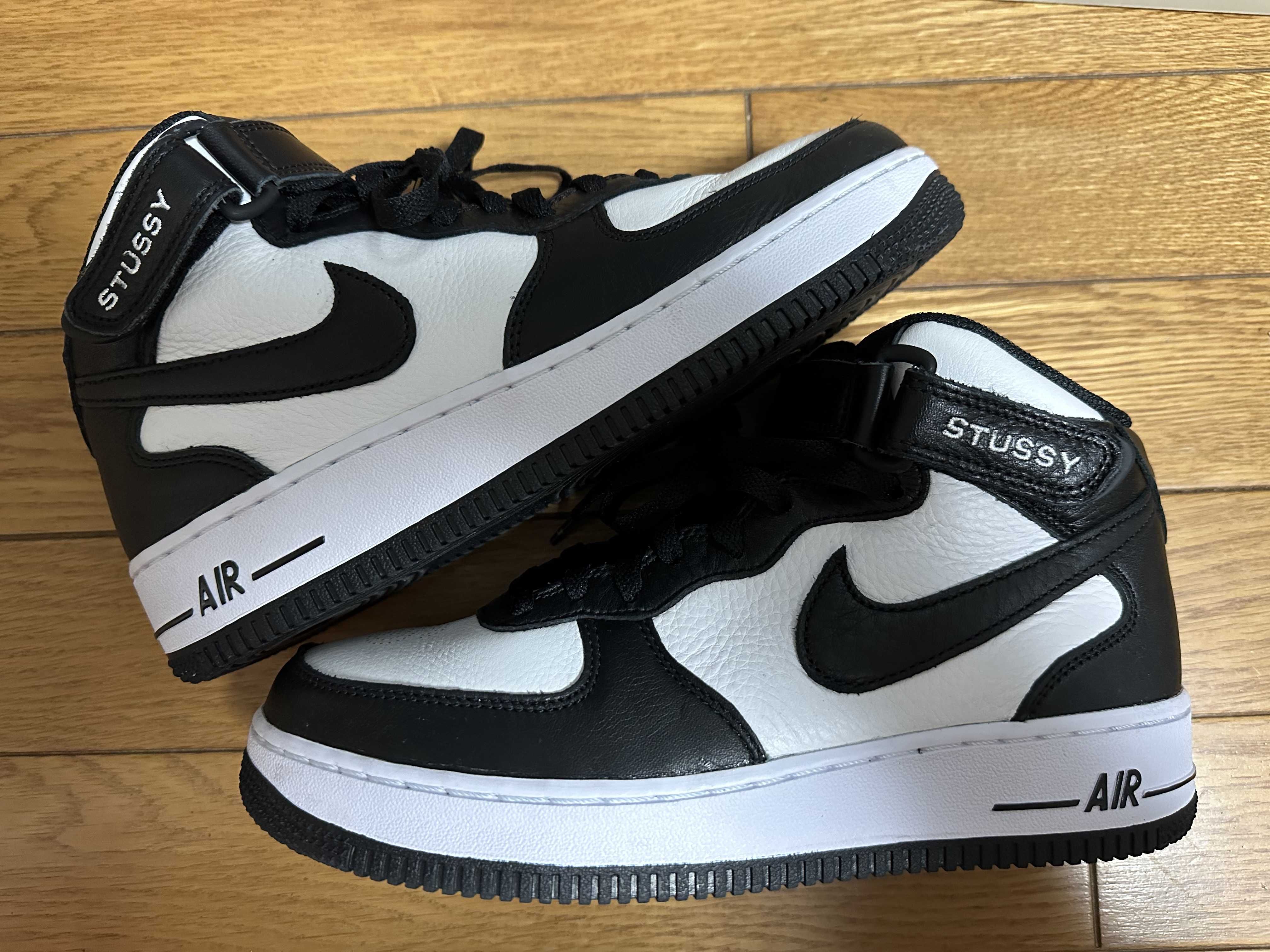 Stussy × Nike Air Force 1 Mid "Black and Light Bone"