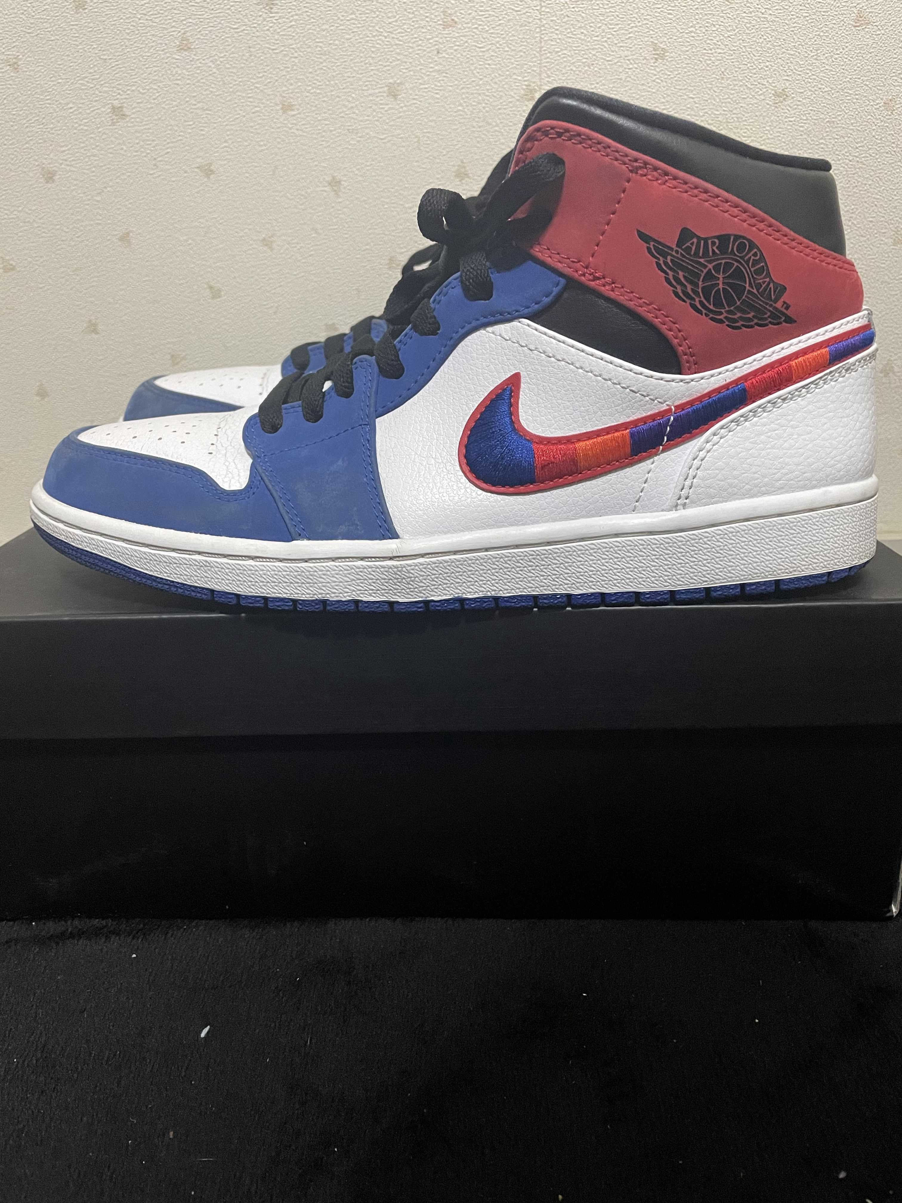 NIKE AIR JORDAN 1 MID "WHITE/BLUE/RED"