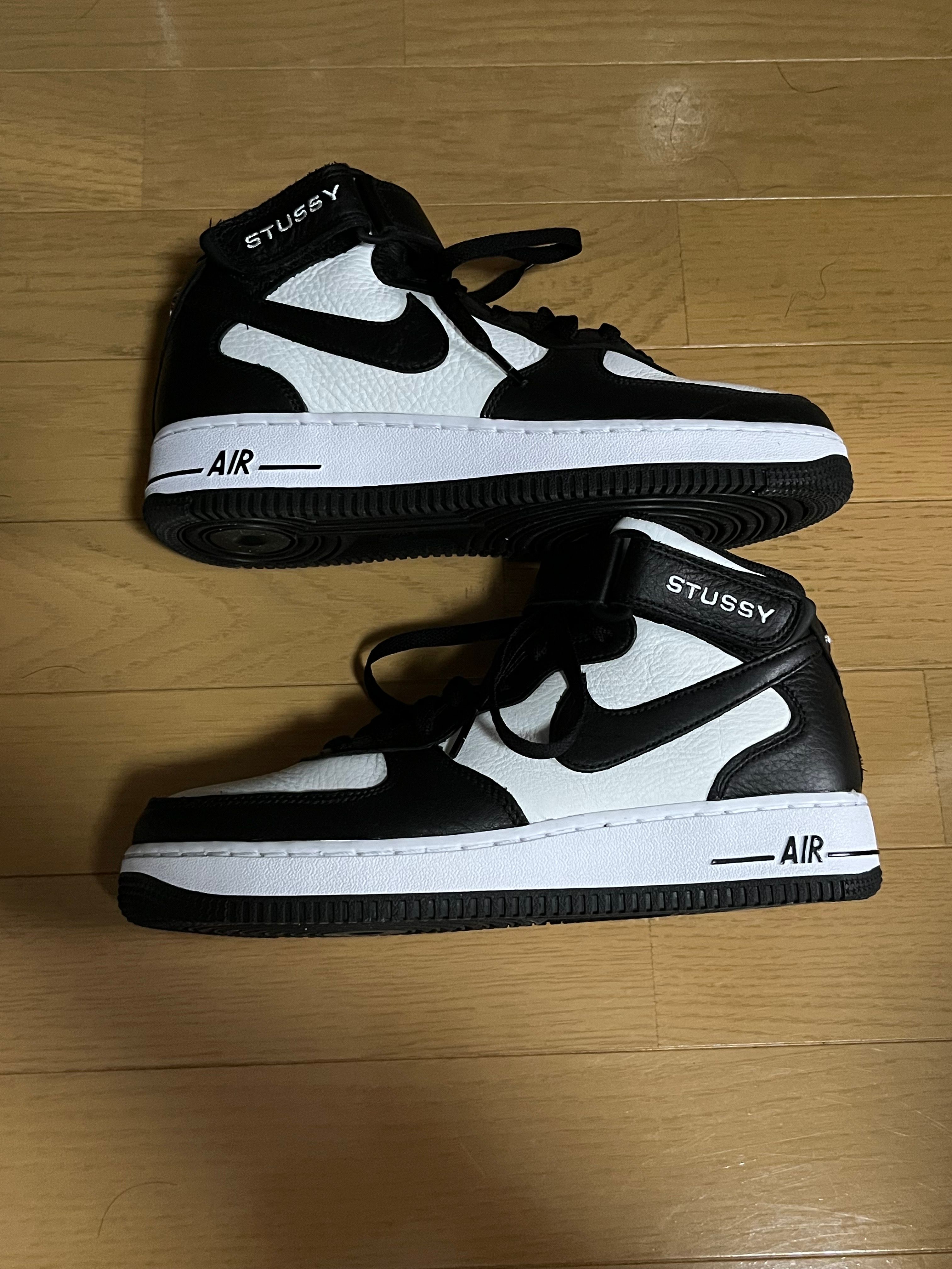 Stussy × Nike Air Force 1 Mid "Black and Light Bone"