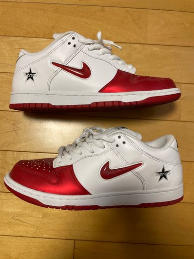 Supreme × Nike Dunk Low "Varsity Red/White"