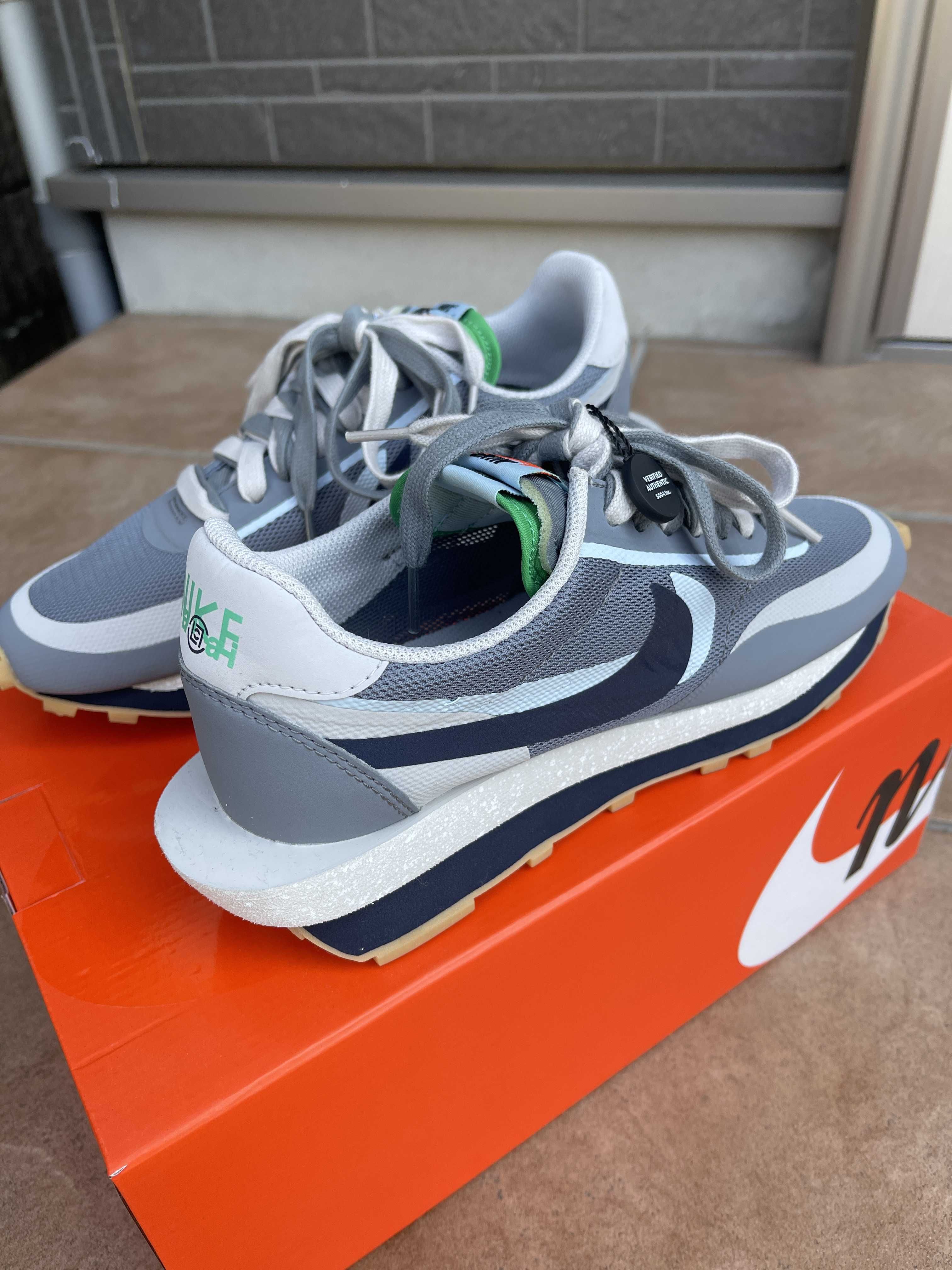 CLOT × Sacai × Nike LD Waffle "Grey Obsidian/Cool Grey"