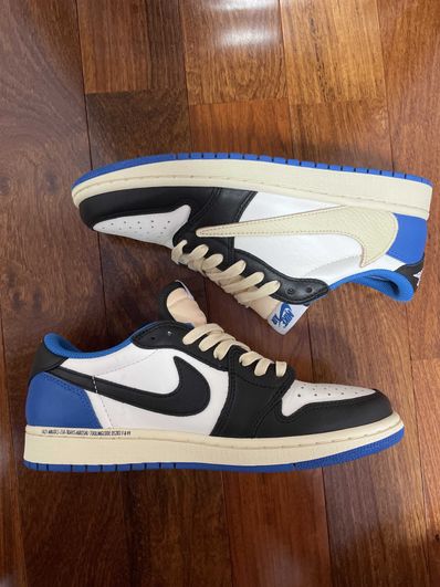 Travis Scott × fragment design × Nike Air Jordan 1 Low OG SP "Military Blue"