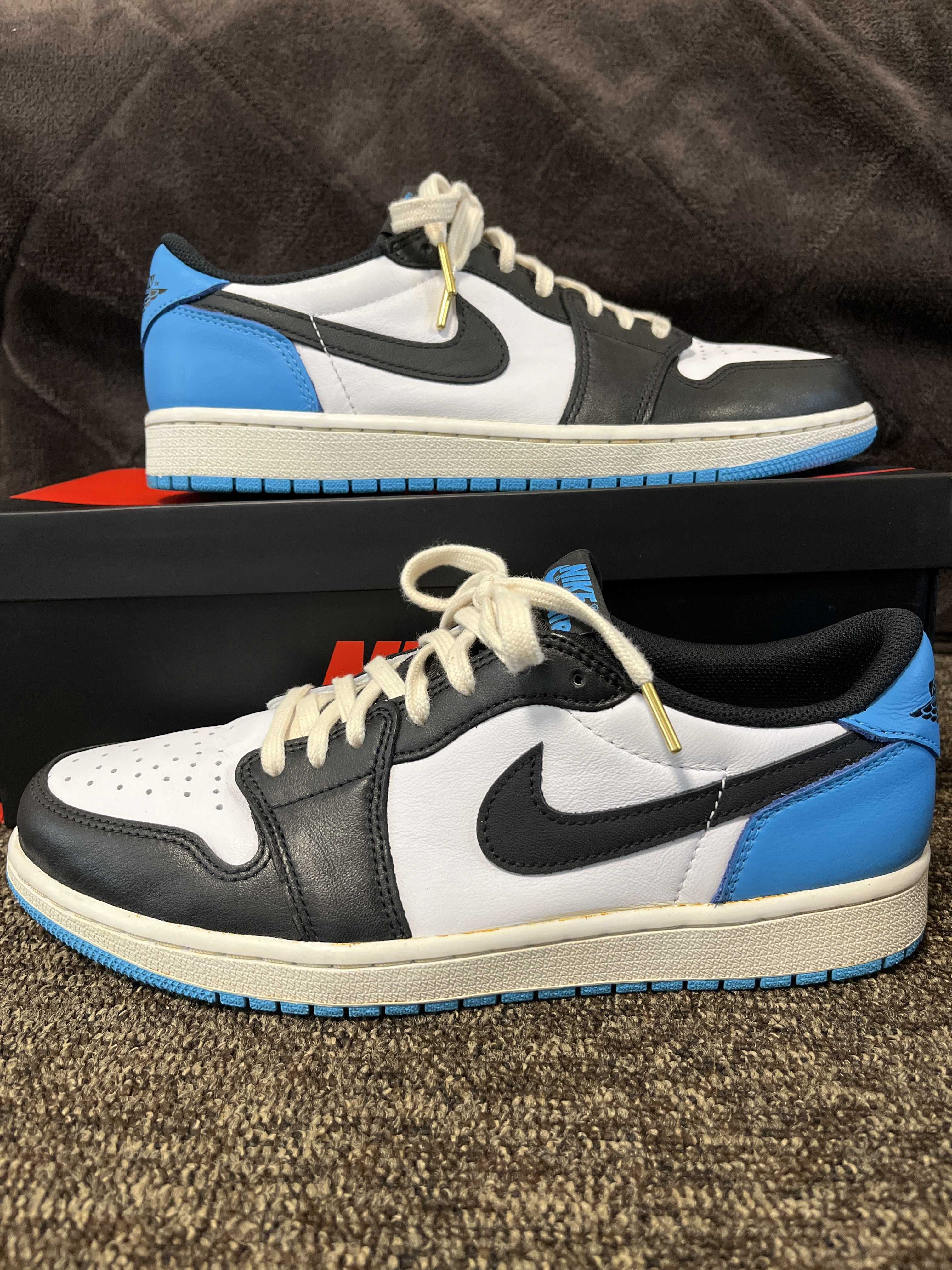 Nike Air Jordan 1 Low OG "Black and Dark Powder Blue/UNC"