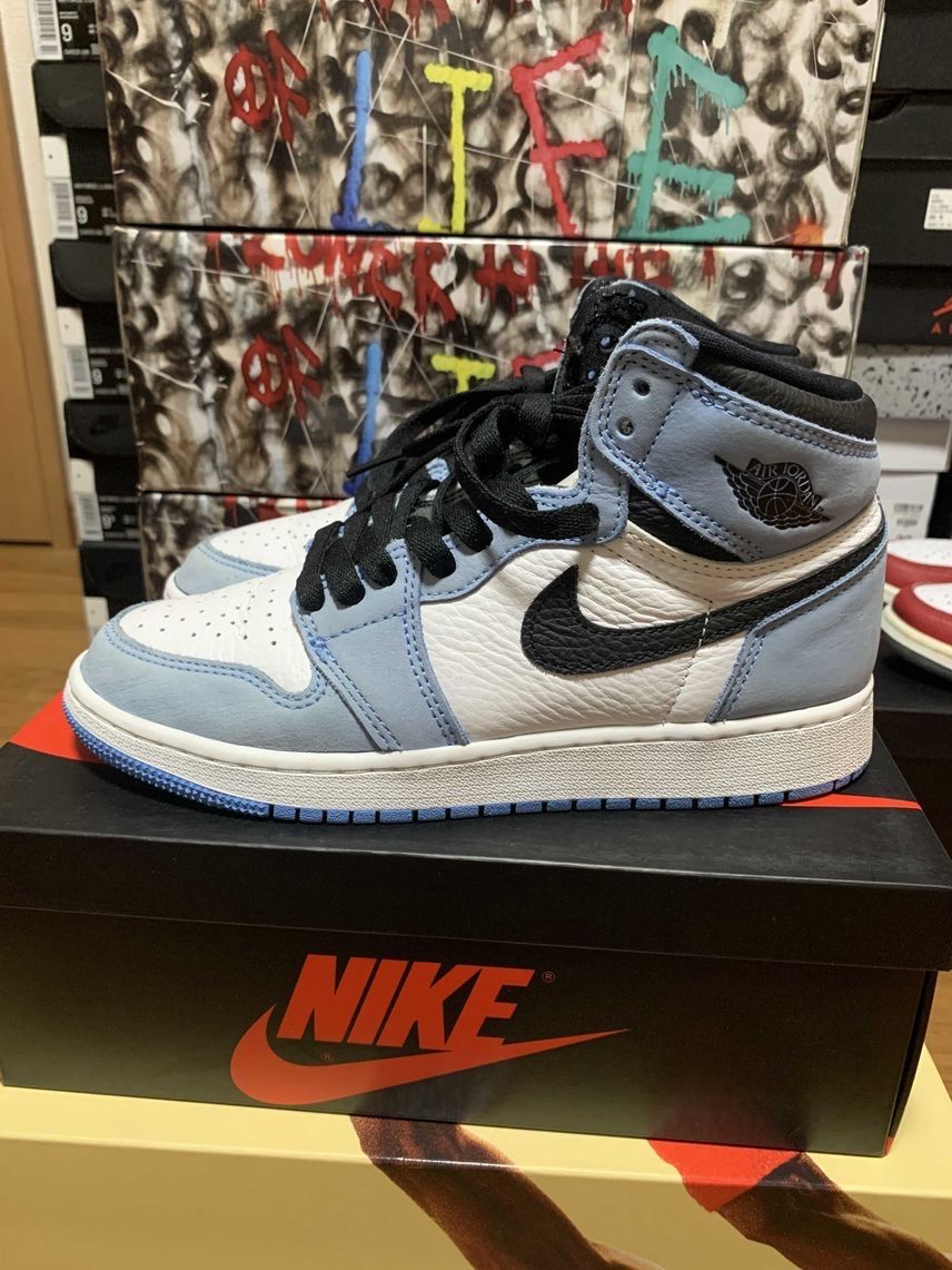 Nike GS Air Jordan 1 High "White/University Blue/Black"