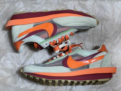 CLOT × Sacai × Nike LD Waffle "Orange Blaze"
