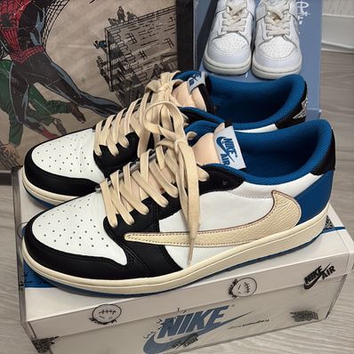 Travis Scott × fragment design × Nike Air Jordan 1 Low OG SP "Military Blue"