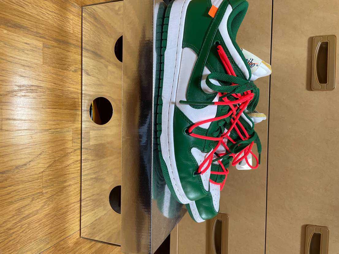 Off-White × Nike Dunk Low "White/Pine Green"