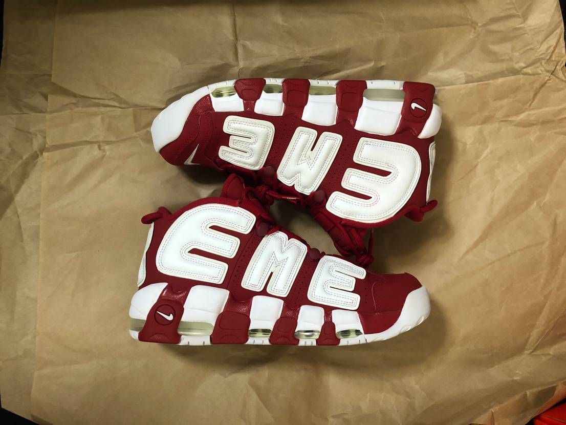 Supreme × Nike Air More Uptempo "White/Red"