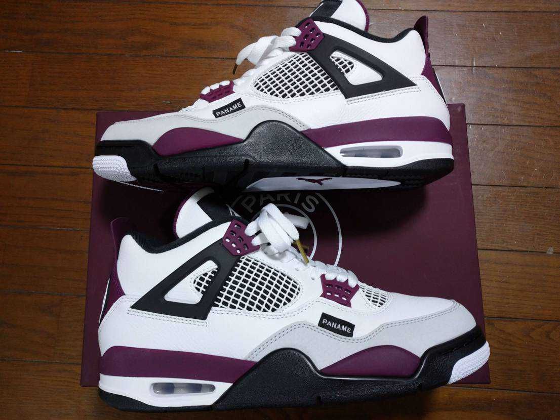 Paris Saint Germain ×Nike Air Jordan 4 Retro "White/Bordeaux/Neutral Gray"