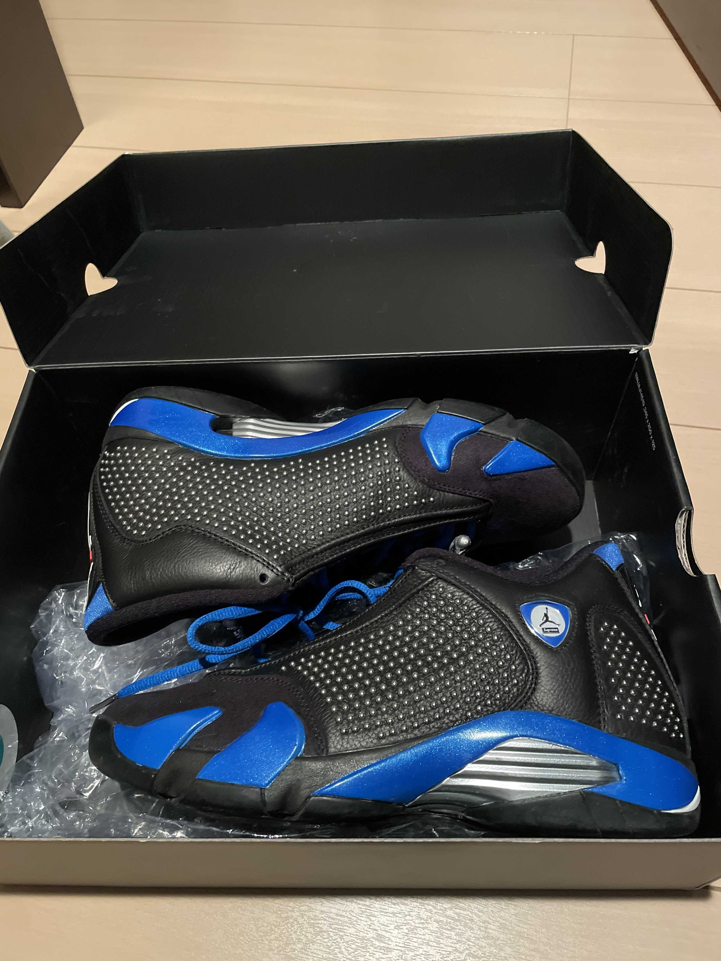 Supreme × Nike Air Jordan 14 Retro "Black/Varsity Royal/Chrome"