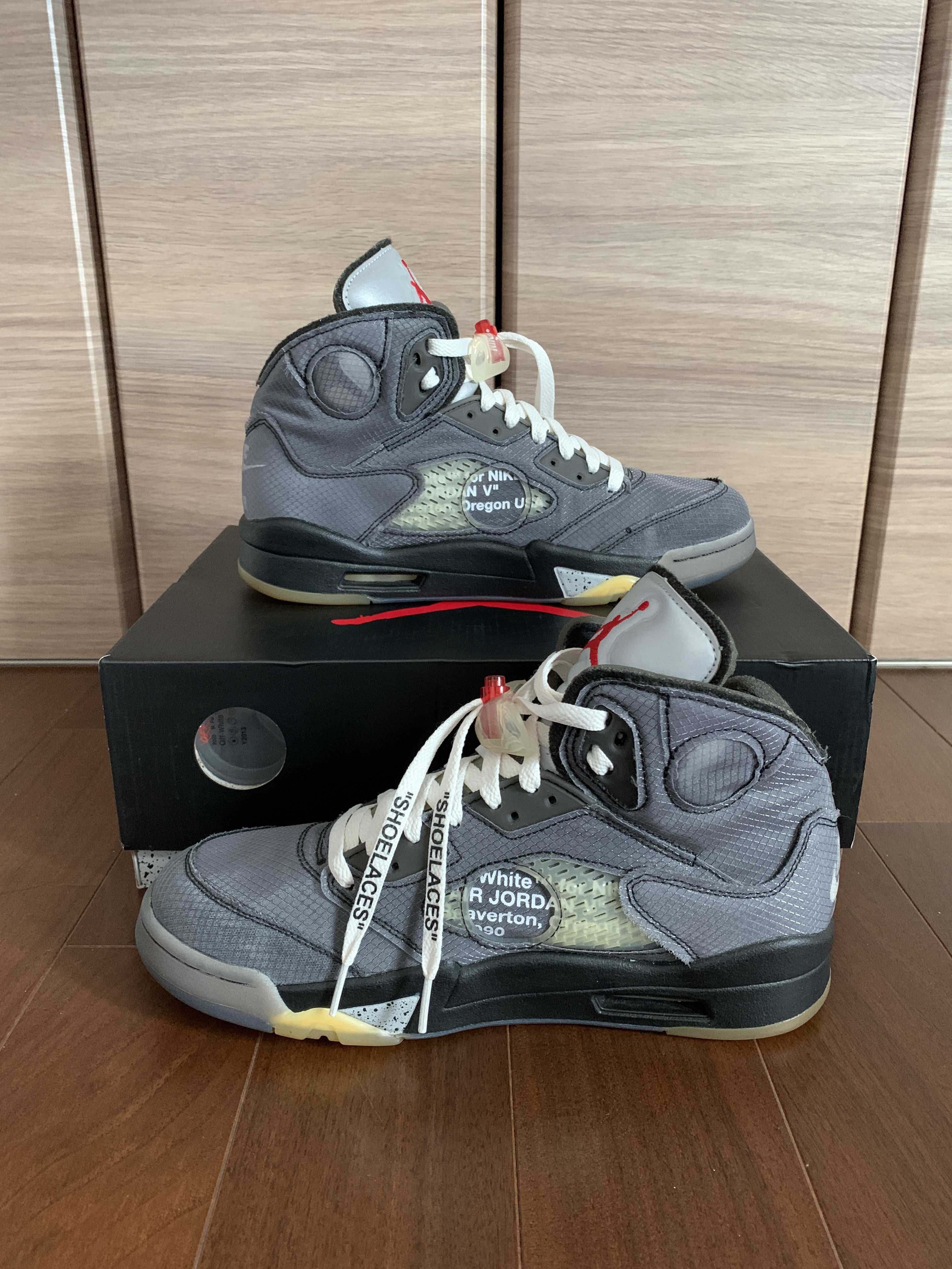 Off-White × Nike Air Jordan 5 "Black/Muslin/Fire Red"