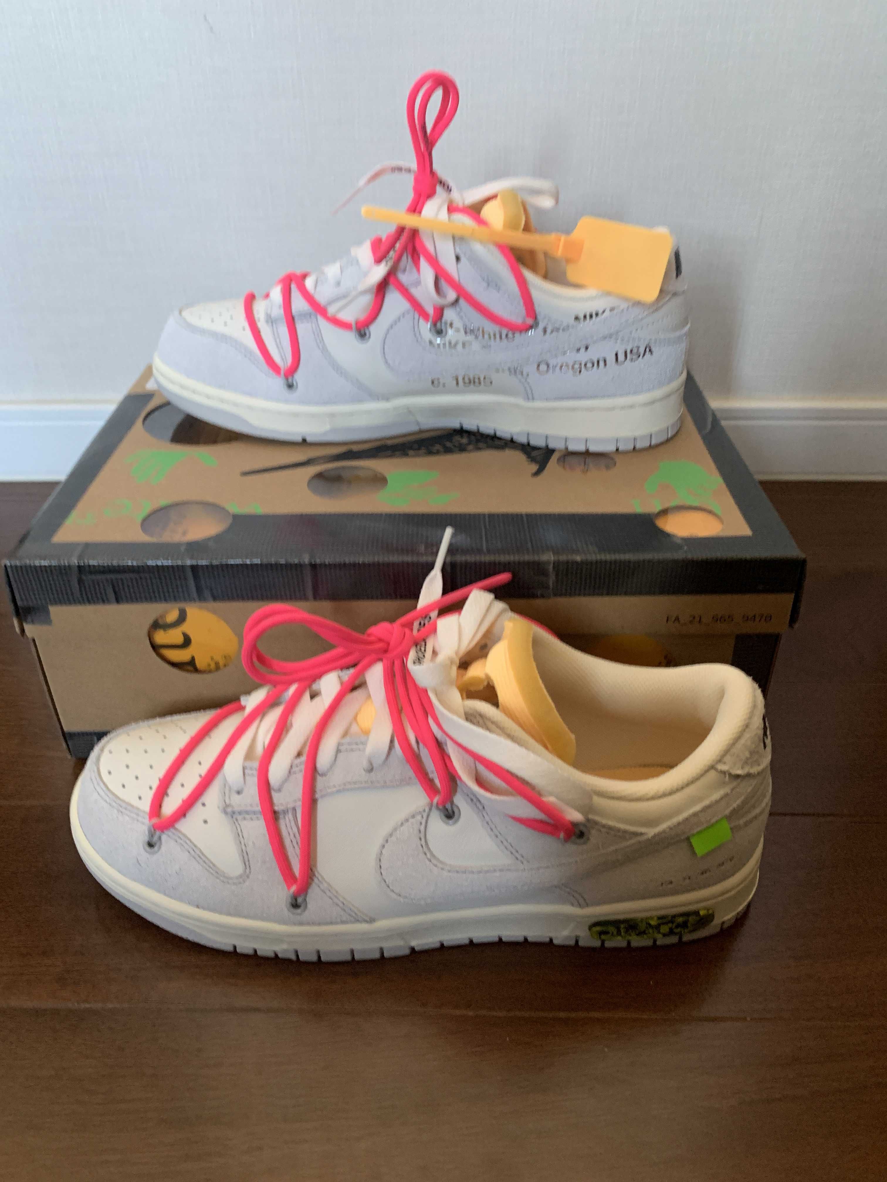 Off-White × Nike Dunk Low "Sail/Neutral Gray/Hyper Pink"