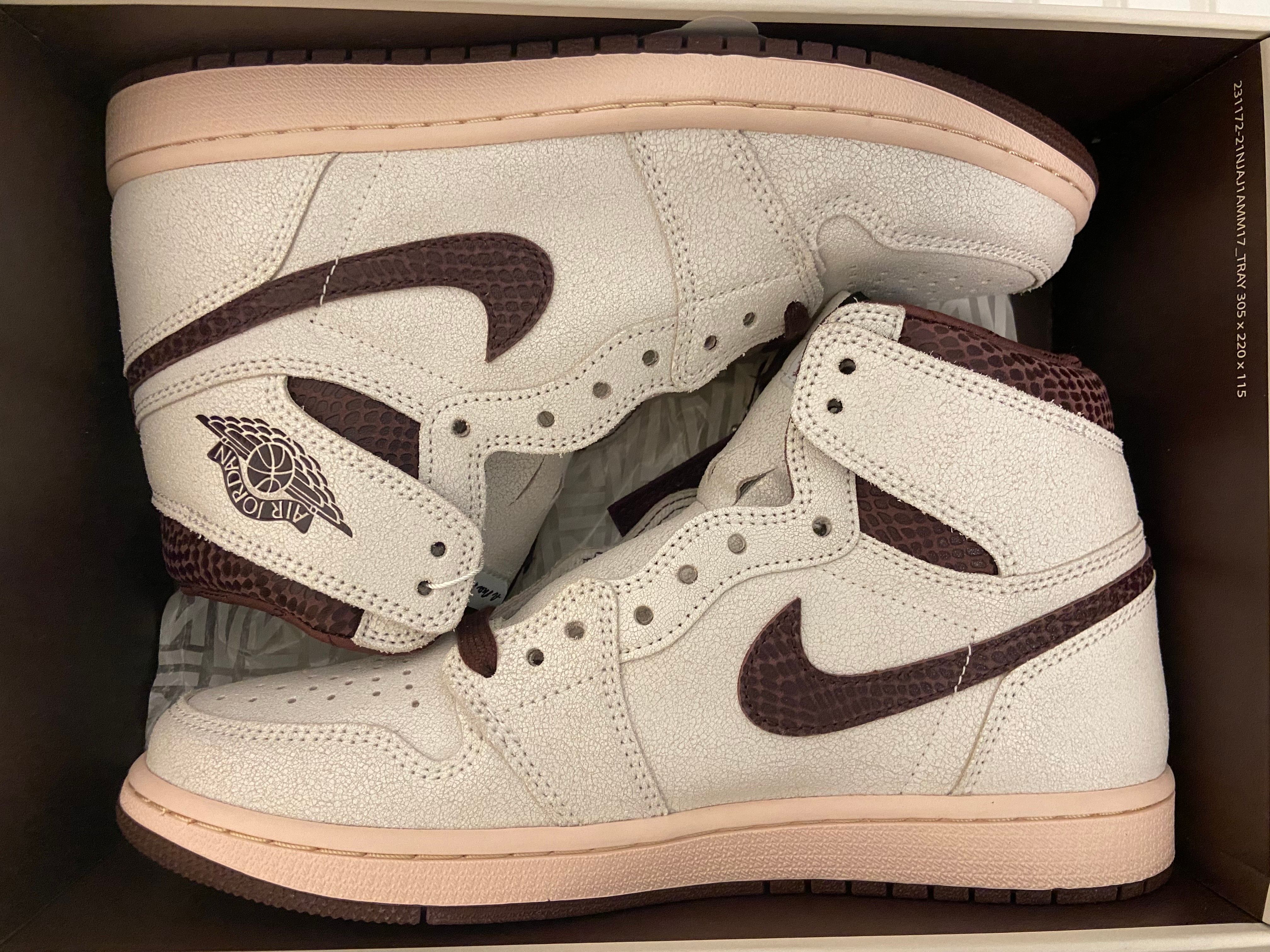 A Ma Maniere × Nike Air Jordan 1 Retro High OG "Sail and Burgundy"