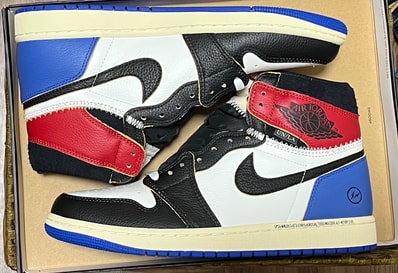 fragment design × UNION × Nike Air Jordan 1 High OG "Black/Varsity Red"