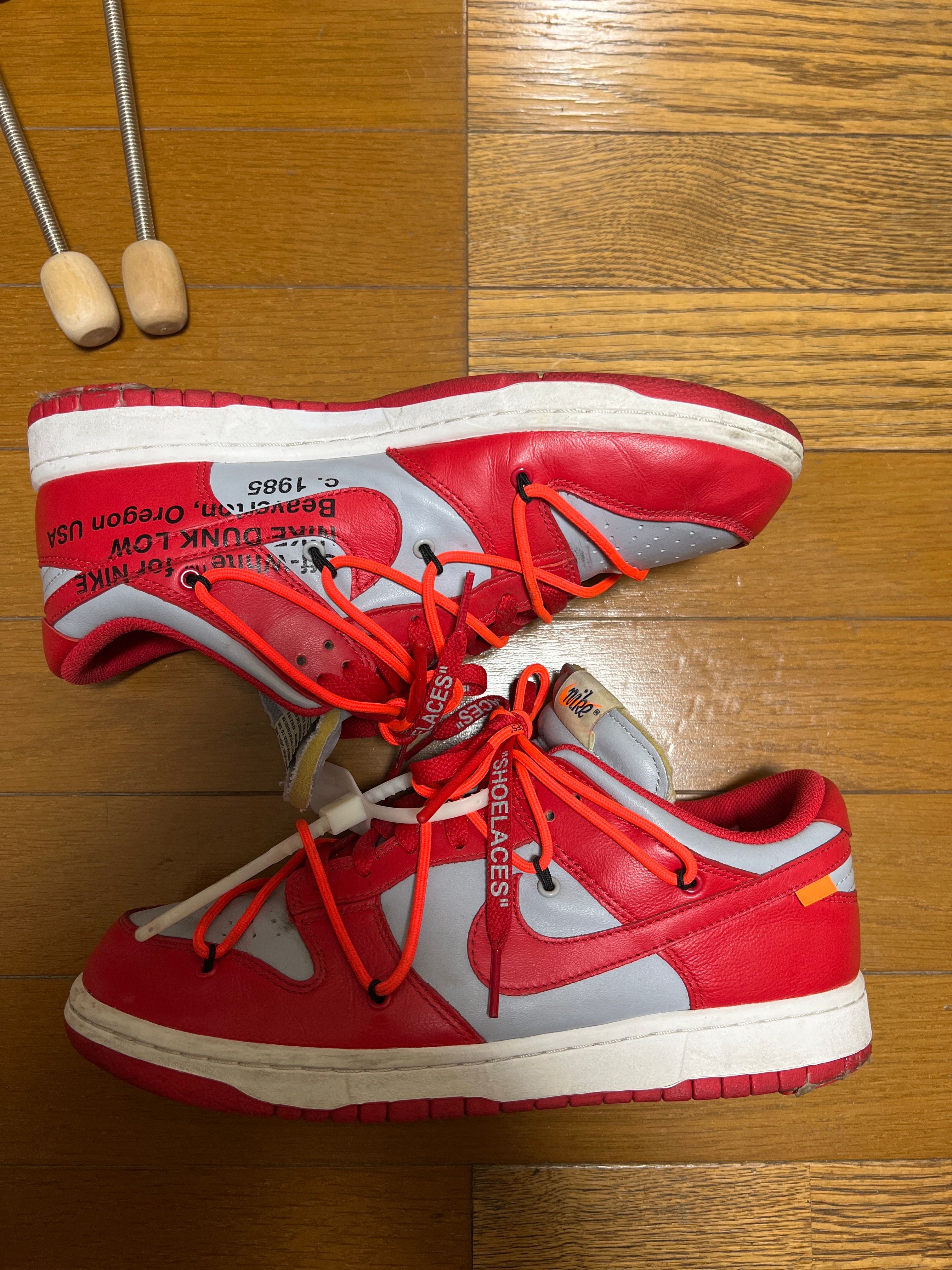 Off-White × Nike Dunk Low "University Red/Wolf Grey"