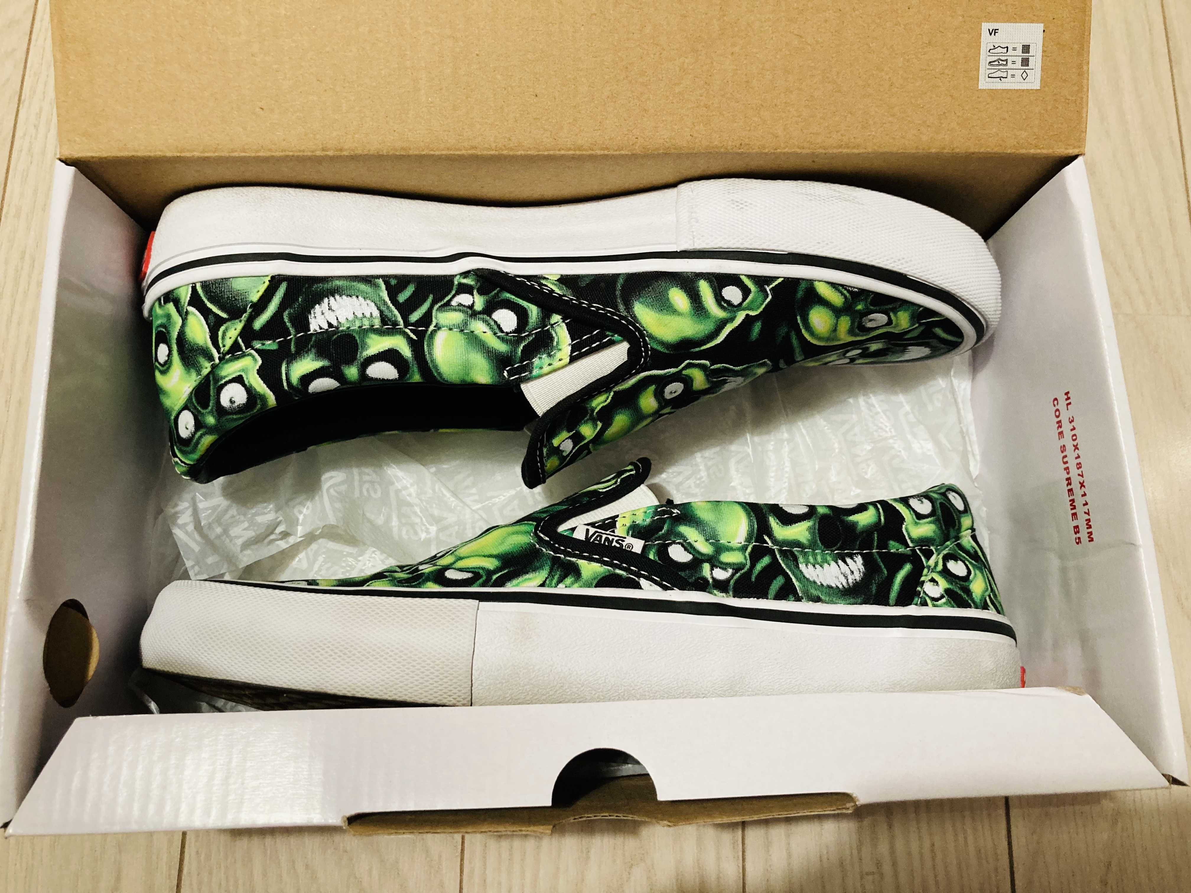 Supreme × Vans Slip-On Skull Pile "Green"