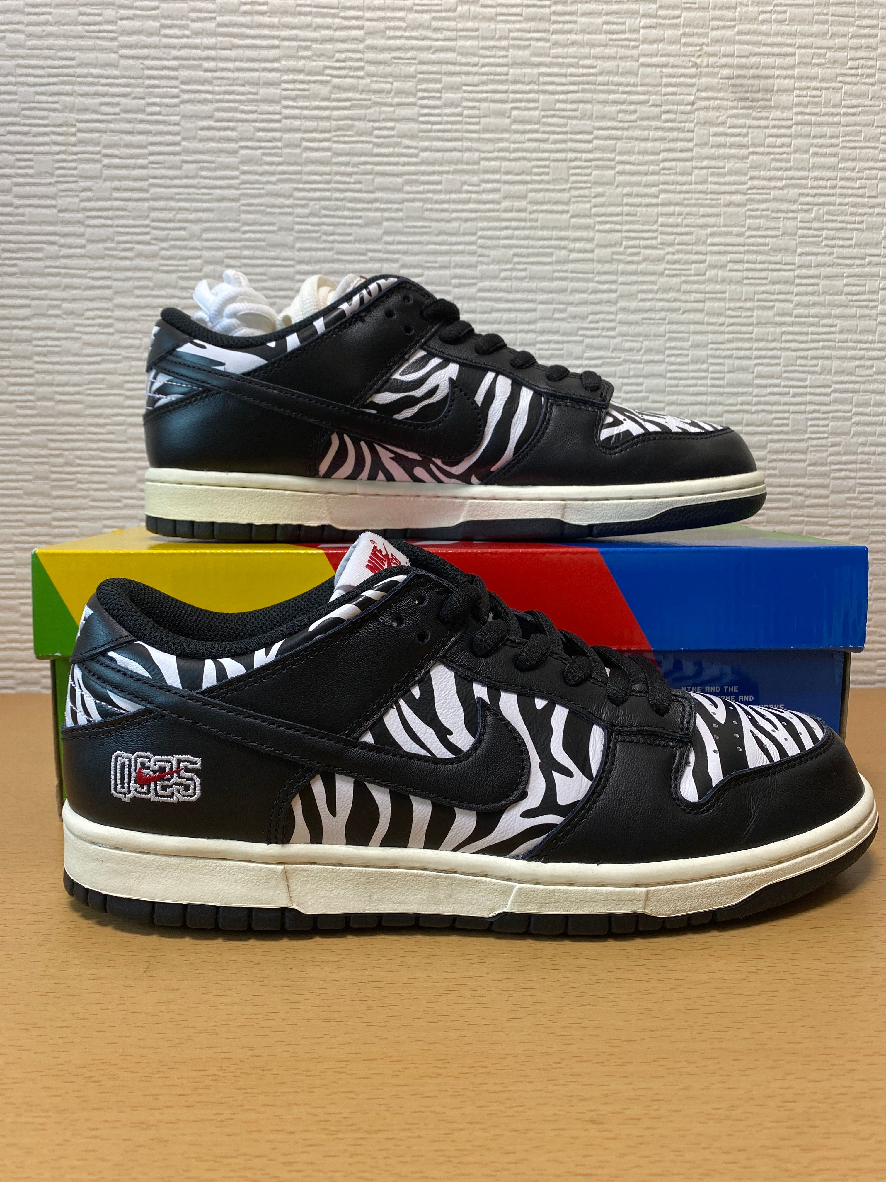 Quartersnacks × Nike SB Dunk Low "Zebra Cake/Safari"