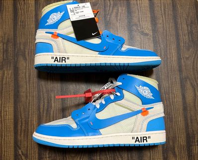 Off-White × Nike Air Jordan 1 High UNC "White/Dark Powder Blue"