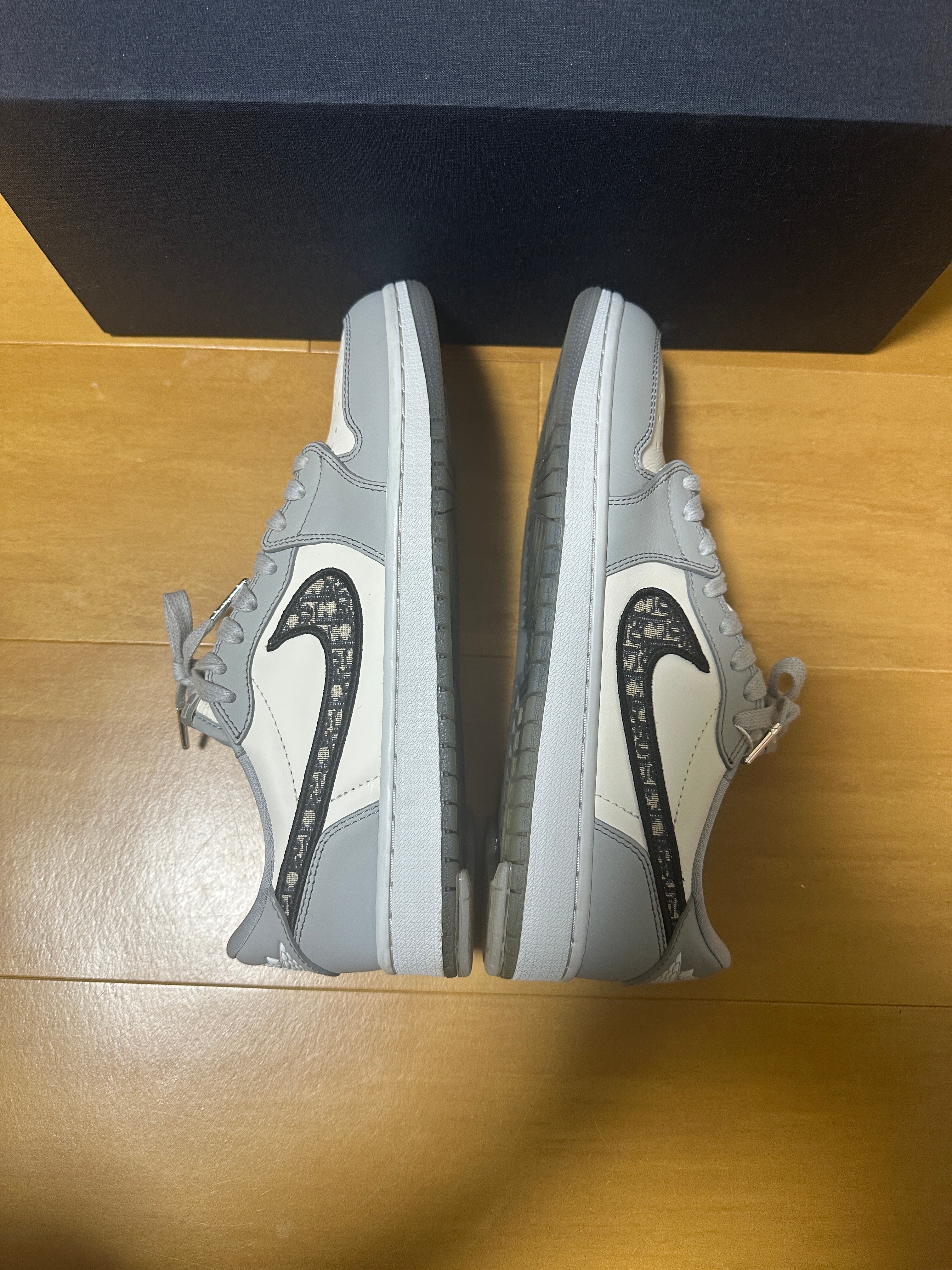 Dior × Nike Air Jordan 1 Low OG "Wolf Grey/Black-Sail-White"