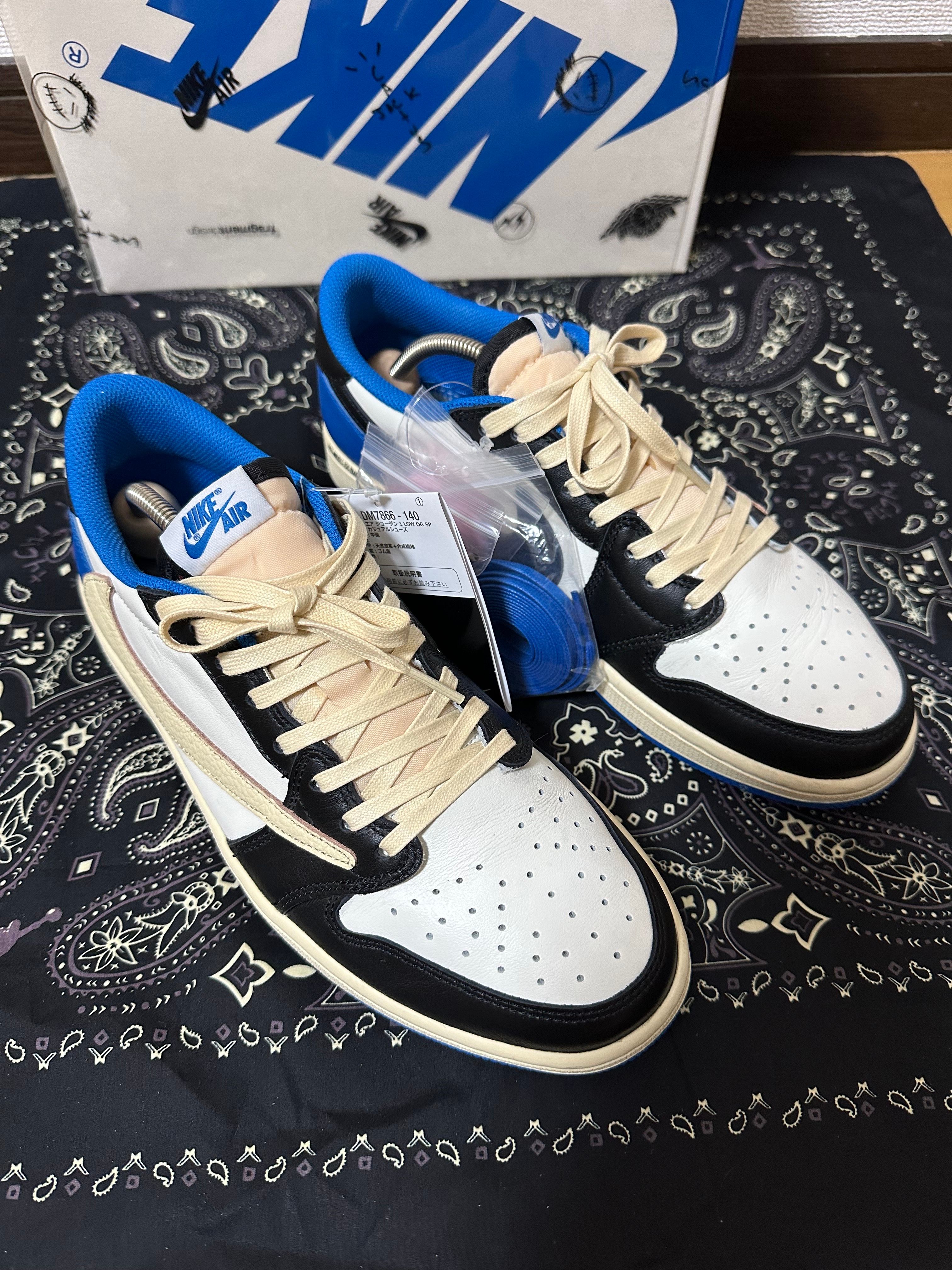 Travis Scott × fragment design × Nike Air Jordan 1 Low OG SP "Military Blue"
