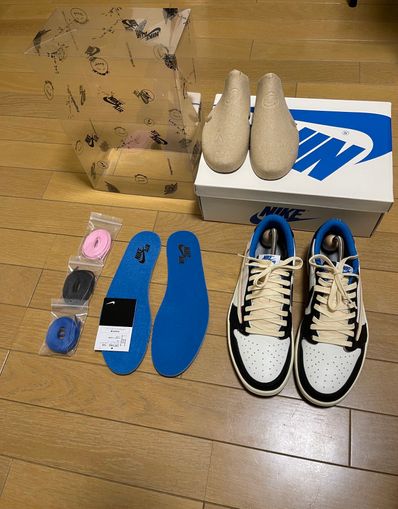 Travis Scott × fragment design × Nike Air Jordan 1 Low OG SP "Military Blue"