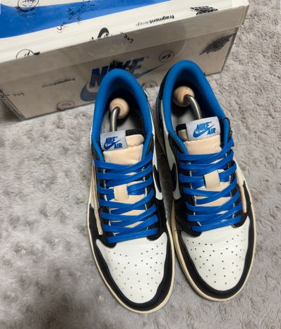 Travis Scott × fragment design × Nike Air Jordan 1 Low OG SP "Military Blue"