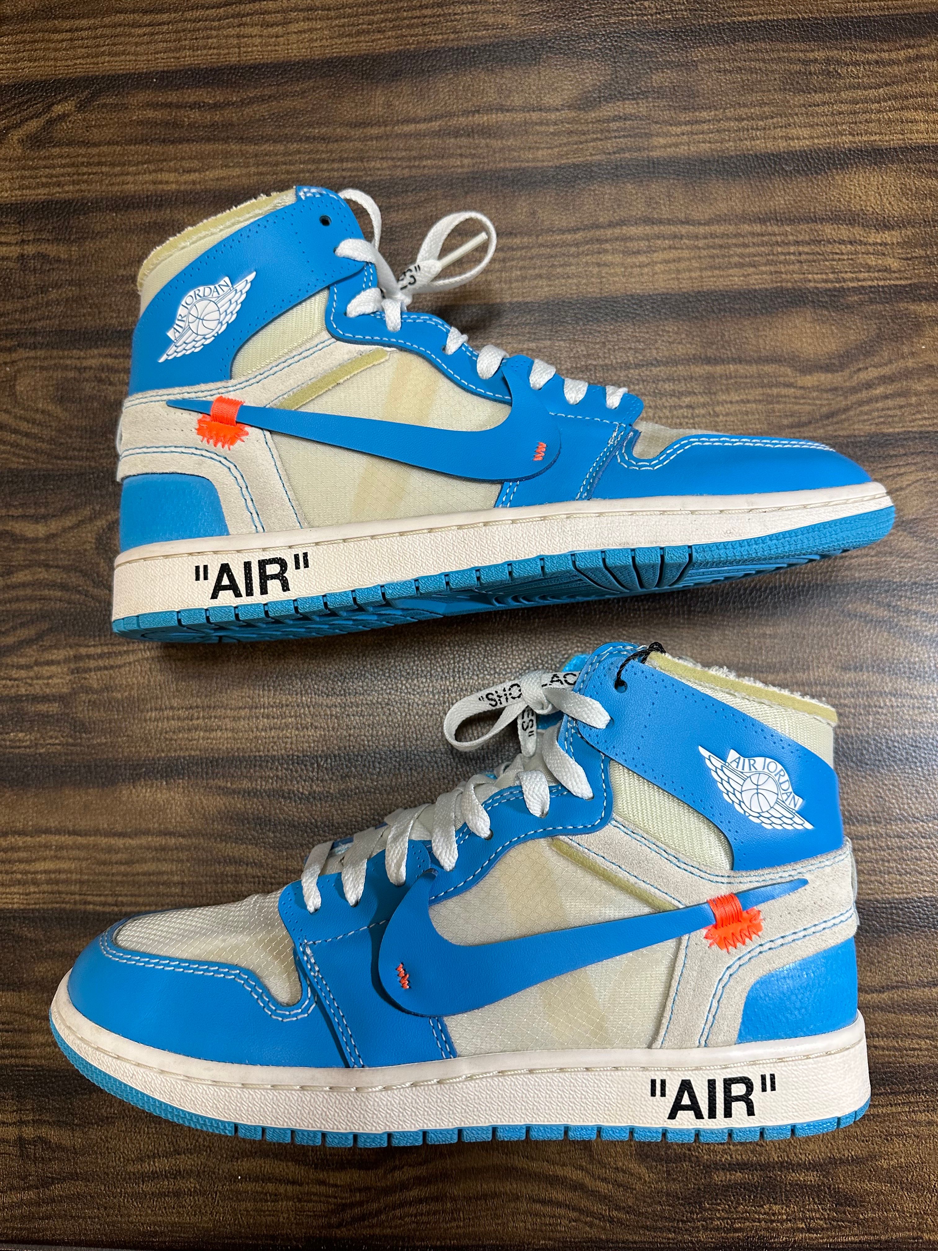Off-White × Nike Air Jordan 1 High UNC "White/Dark Powder Blue"