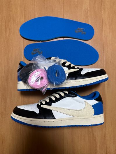 Travis Scott × fragment design × Nike Air Jordan 1 Low OG SP "Military Blue"