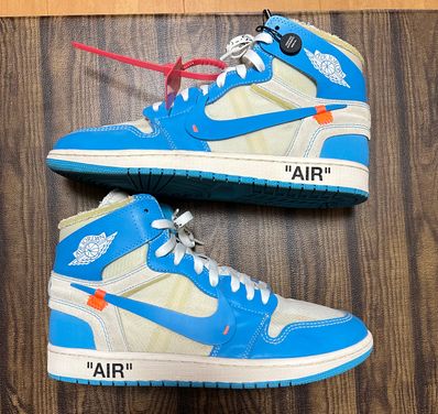 Off-White × Nike Air Jordan 1 High UNC "White/Dark Powder Blue"