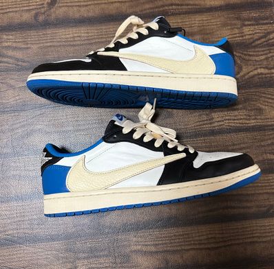Travis Scott × fragment design × Nike Air Jordan 1 Low OG SP "Military Blue"