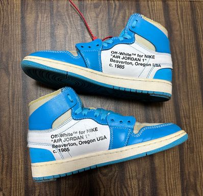Off-White × Nike Air Jordan 1 High UNC "White/Dark Powder Blue"