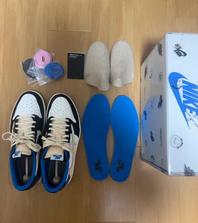 Travis Scott × fragment design × Nike Air Jordan 1 Low OG SP "Military Blue"