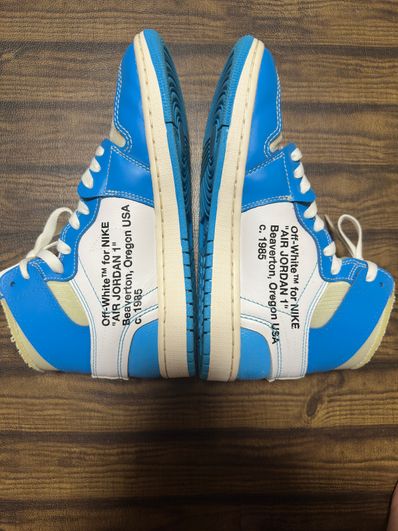 Off-White × Nike Air Jordan 1 High UNC "White/Dark Powder Blue"