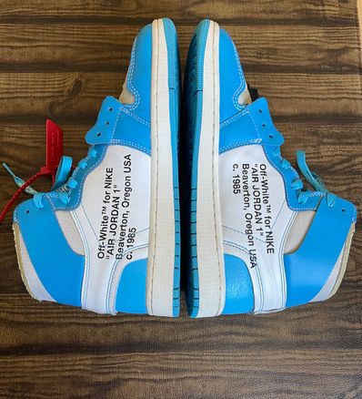 Off-White × Nike Air Jordan 1 High UNC "White/Dark Powder Blue"