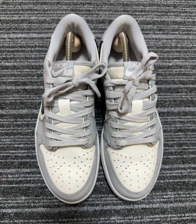 Dior × Nike Air Jordan 1 Low OG "Wolf Grey/Black-Sail-White"