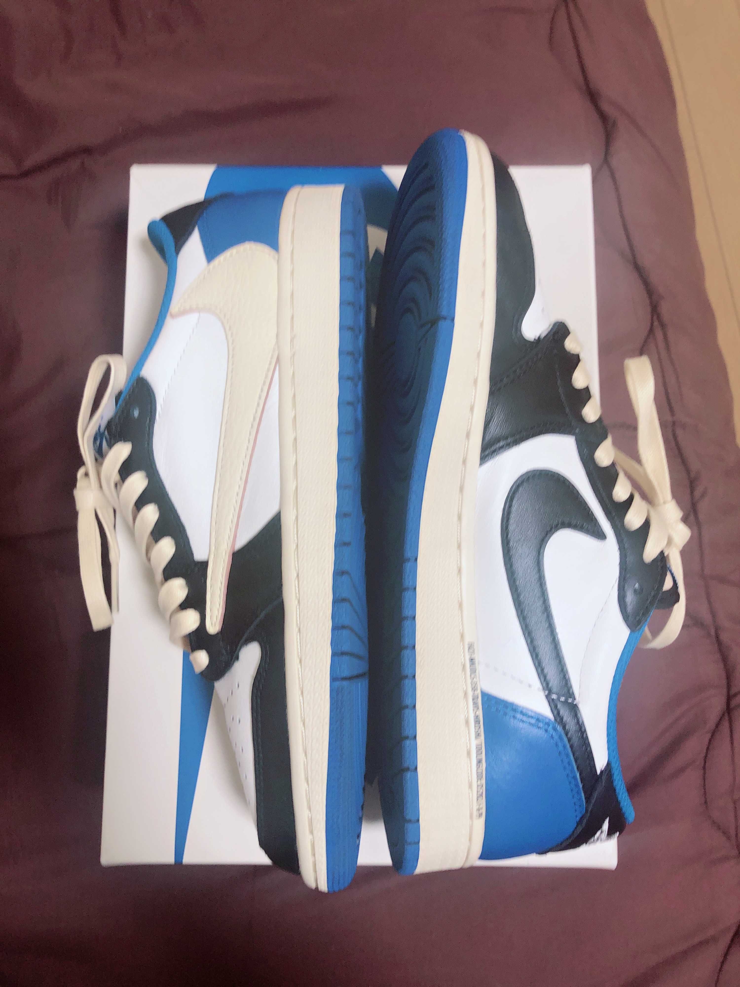 Travis Scott × fragment design × Nike Air Jordan 1 Low OG SP "Military Blue"