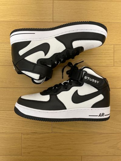 Stussy × Nike Air Force 1 Mid "Black and Light Bone"