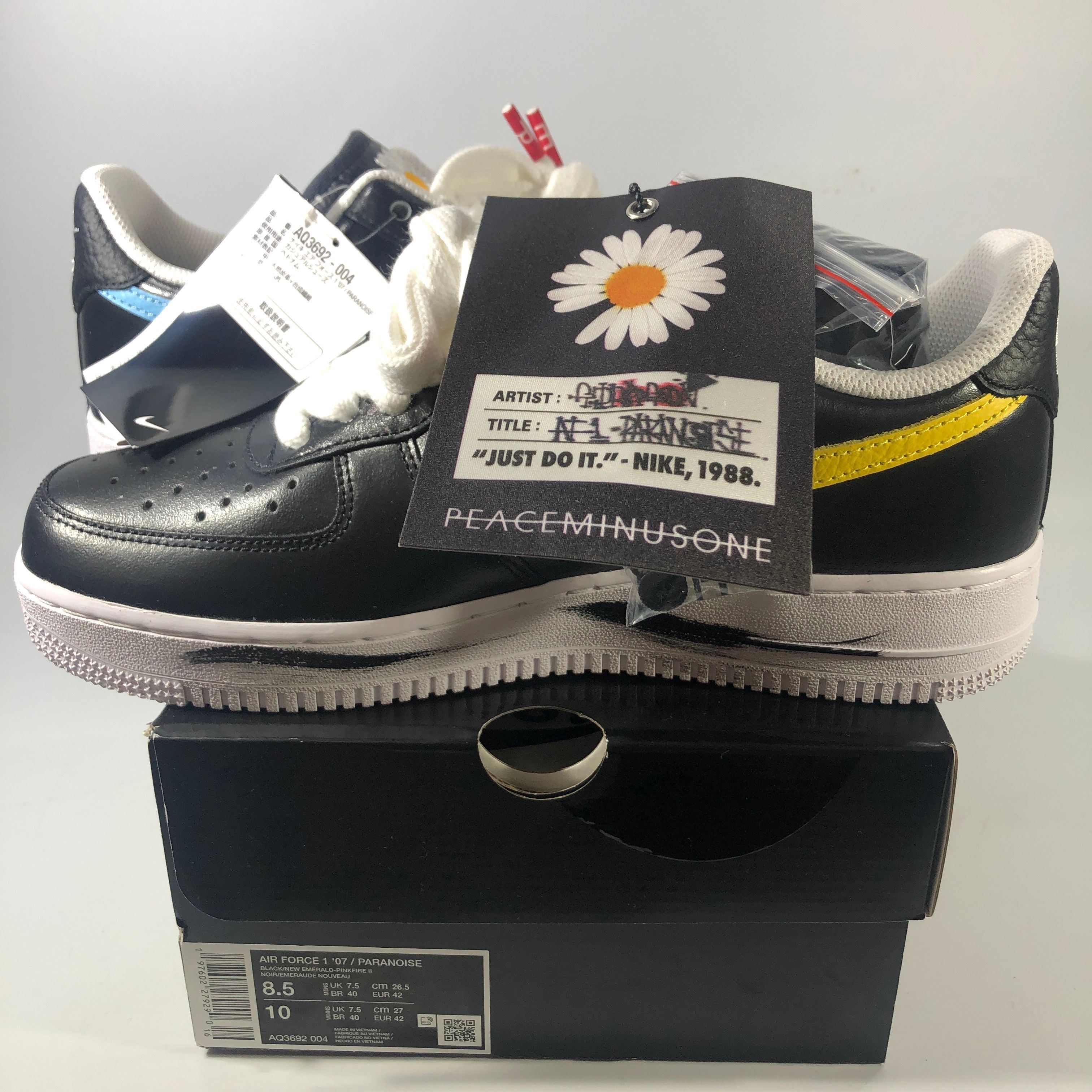 PEACEMINUSONE × Nike Air Force 1 Low '07 Para-Noise 3.0 "Black and Multi-Color" / G-DRAGON