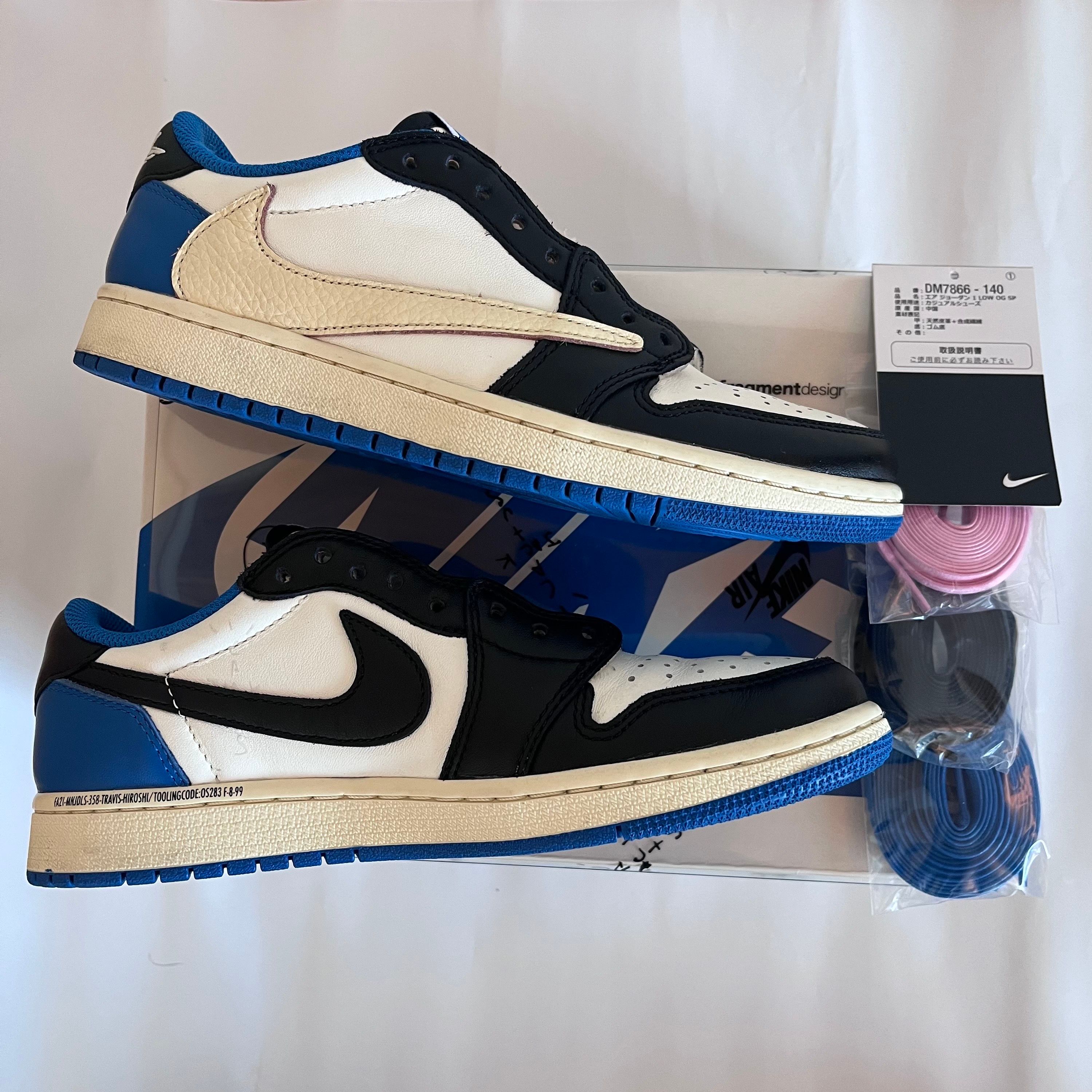 Travis Scott × fragment design × Nike Air Jordan 1 Low OG SP "Military Blue"